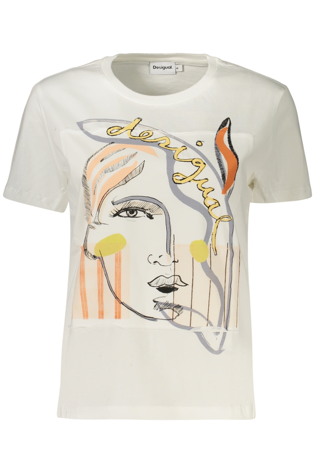 DESIGUAL T-SHIRT MANICHE CORTE DONNA - Bianco