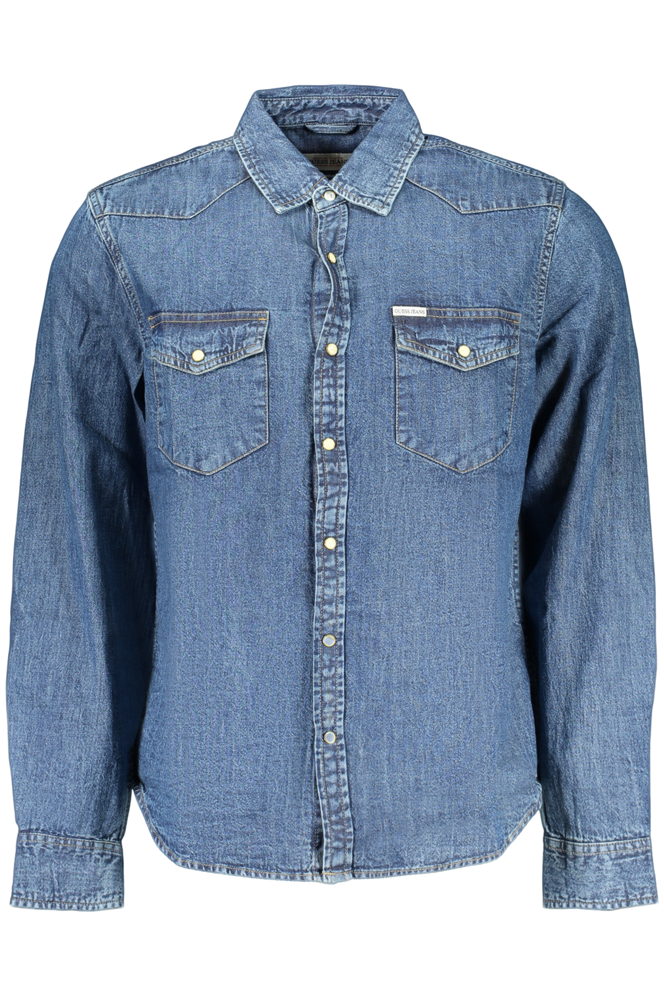 GUESS JEANS CAMICIA MANICHE LUNGHE UOMO - Blu