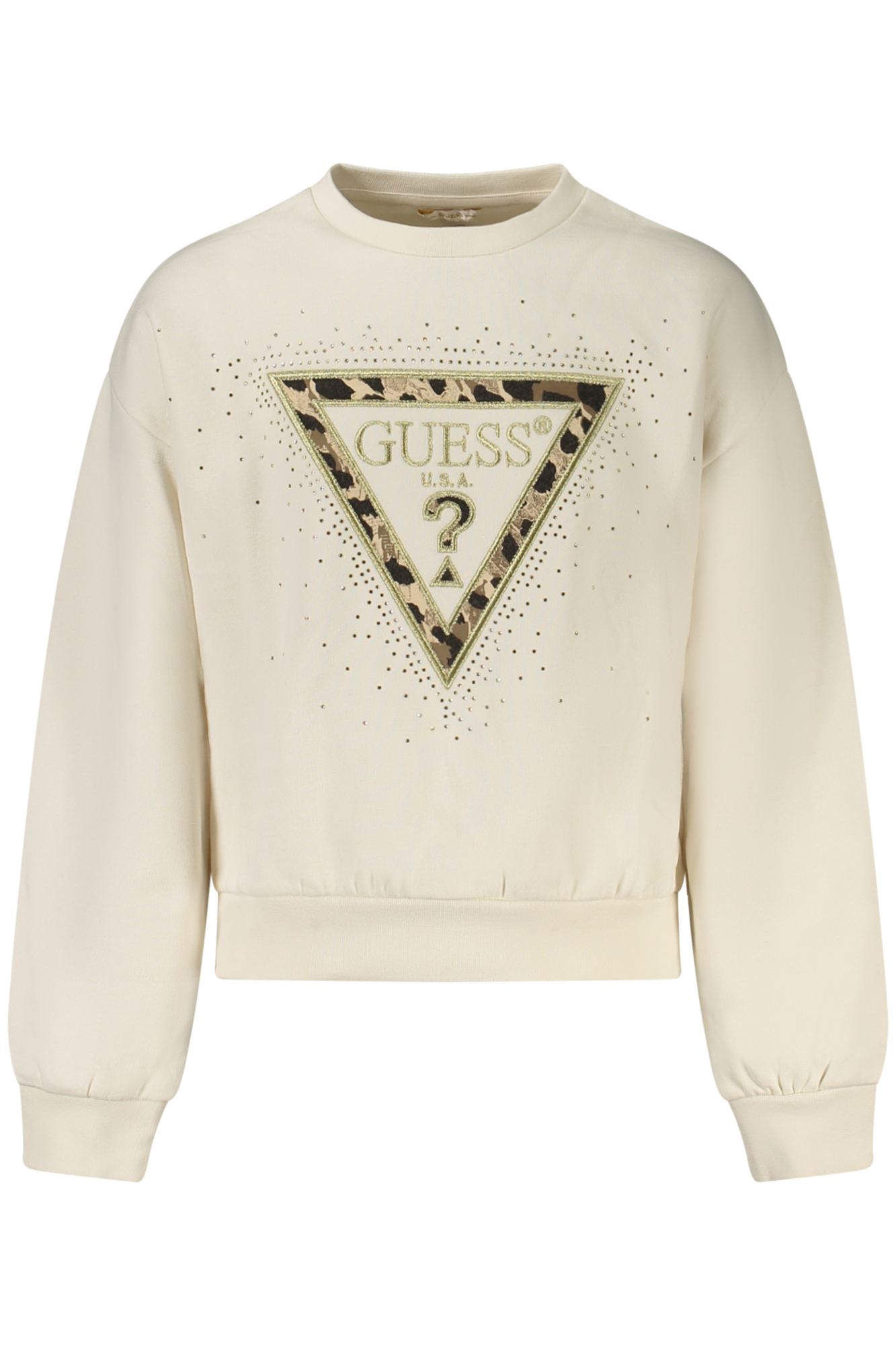 GUESS JEANS FELPA SENZA ZIP BAMBINA - Bianco