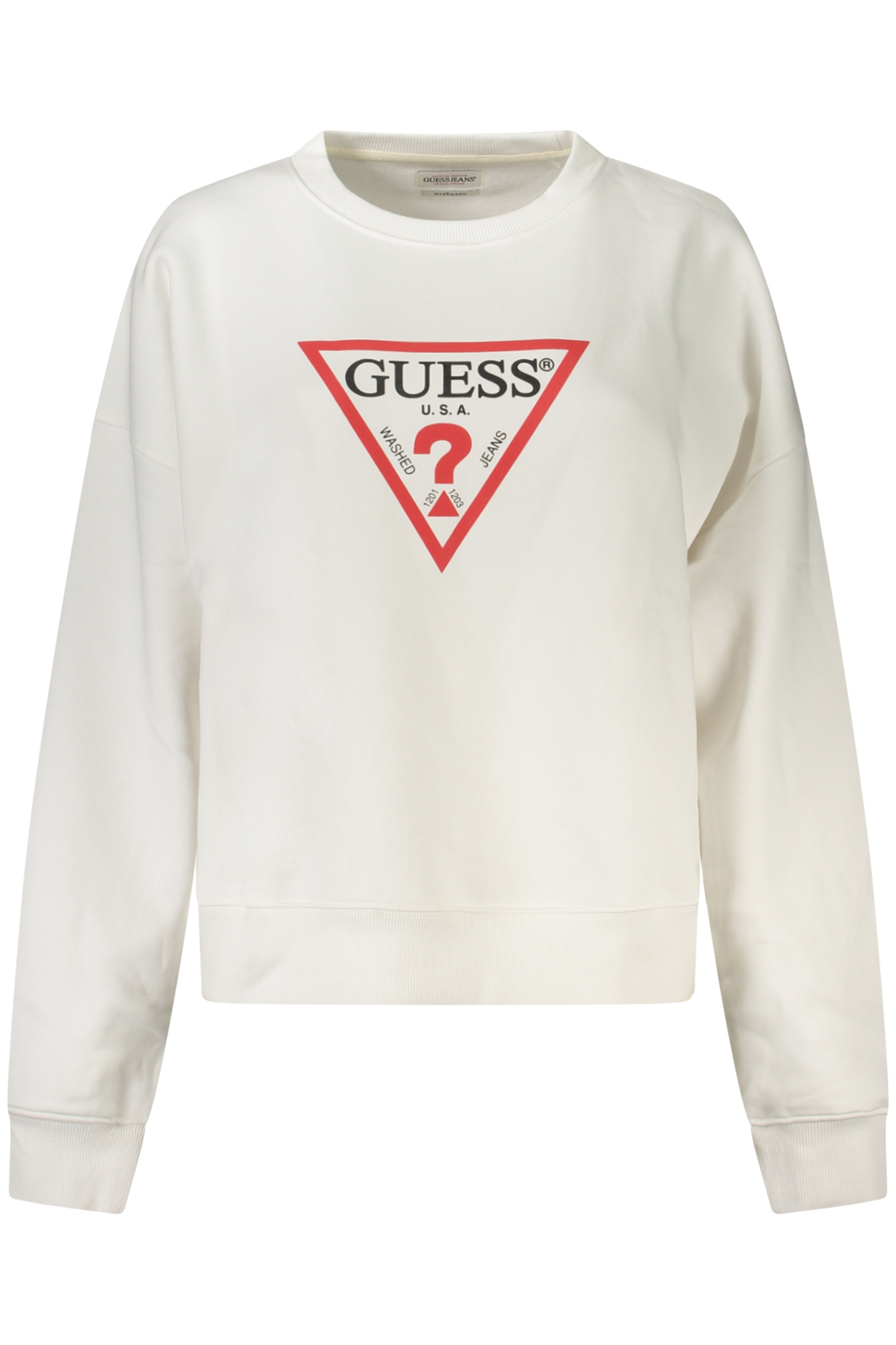 GUESS JEANS FELPA SENZA ZIP DONNA - Bianco