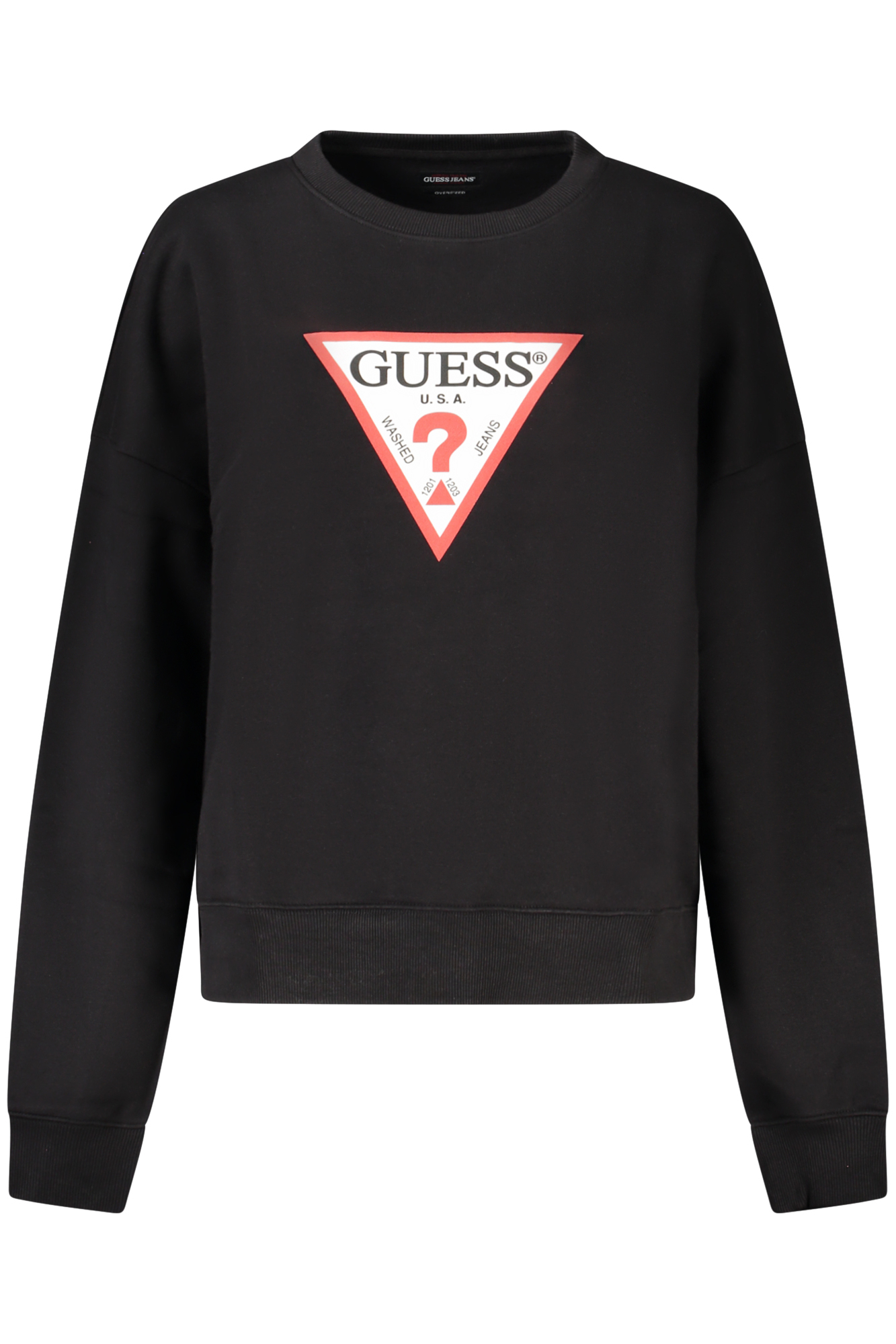 GUESS JEANS FELPA SENZA ZIP DONNA - Nero