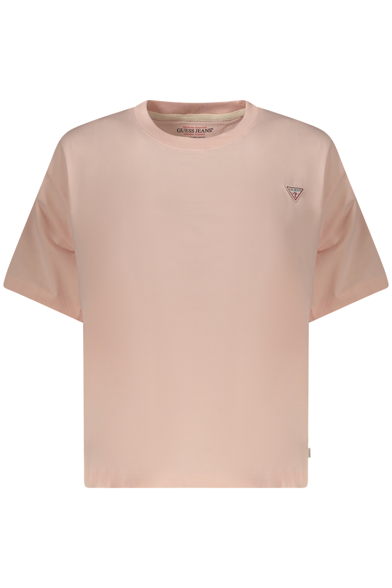GUESS JEANS T-SHIRT MANICHE CORTE DONNA - Rosa