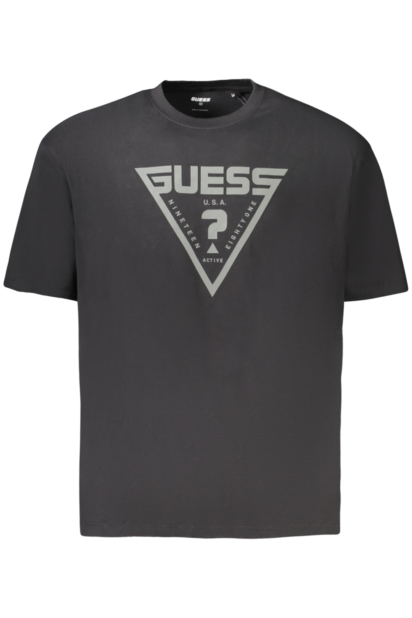 GUESS JEANS T-SHIRT MANICHE CORTE UOMO - Nero