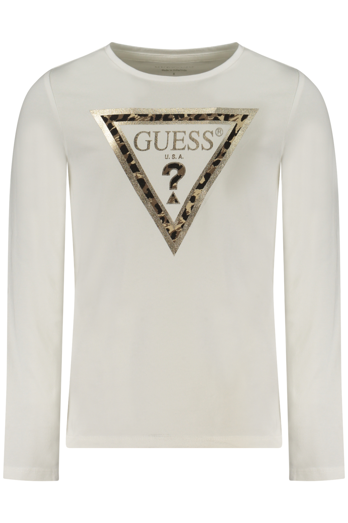 GUESS JEANS T-SHIRT MANICHE LUNGHE BAMBINA - Bianco