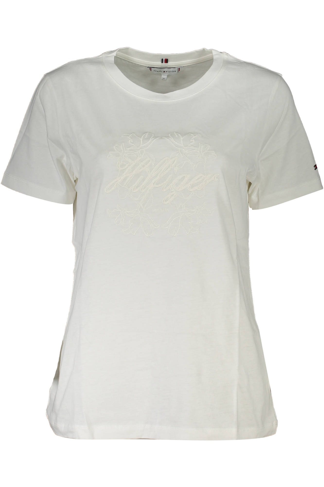TOMMY HILFIGER T-SHIRT MANICHE CORTE DONNA - Bianco