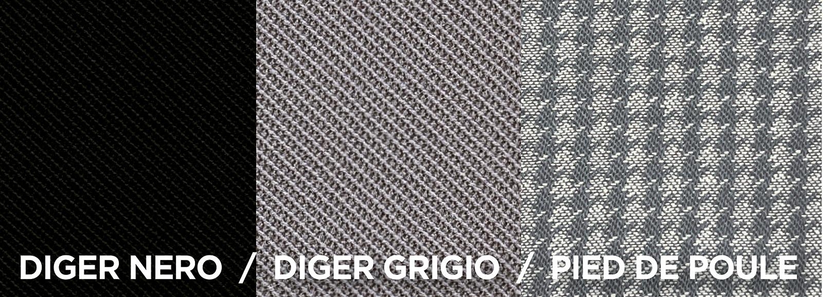 Serie completa coprisedili personalizzati Fiat 500 Hybrid 26> e 500 Elettrica 20> post. diviso tess. misto cotone nero/grigio/pied de poule - immagine 2