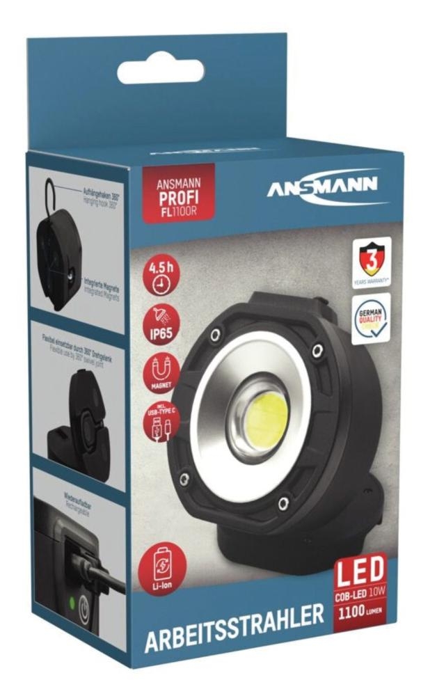 Faretto da lavoro a led ricaricabile 1100 lumen - immagine 4