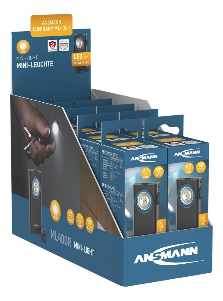 Mini torcia a led ricaricabile 400 lumen - immagine 3