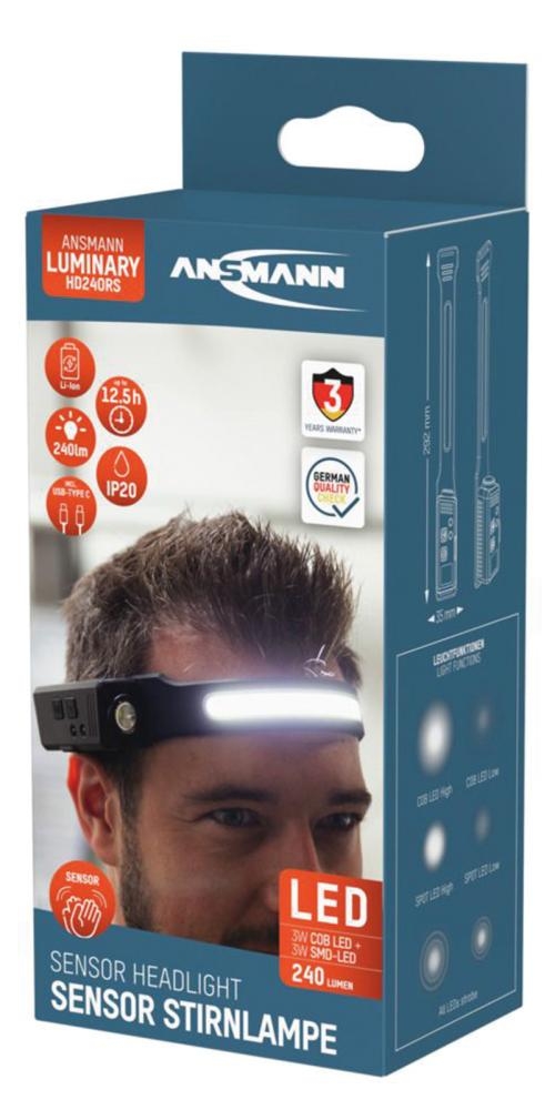 Lampada frontale con sensore 240 lumen - immagine 3