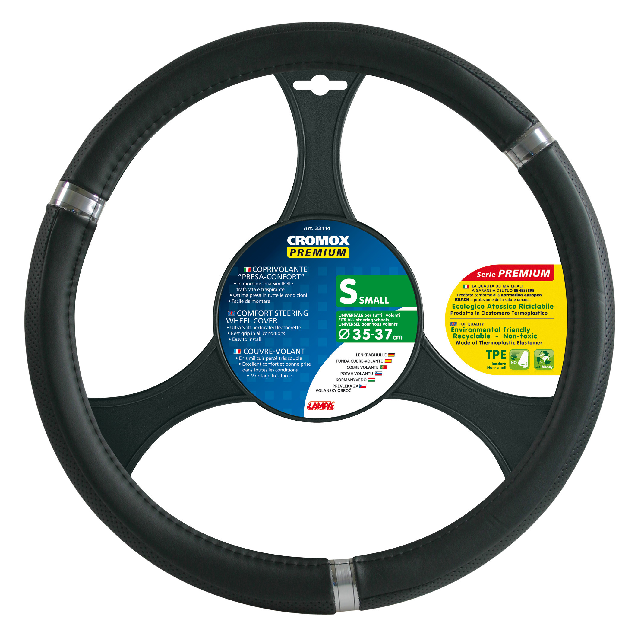 Cromox, coprivolante in Skeentex - S - Ø 35/37 cm - Nero