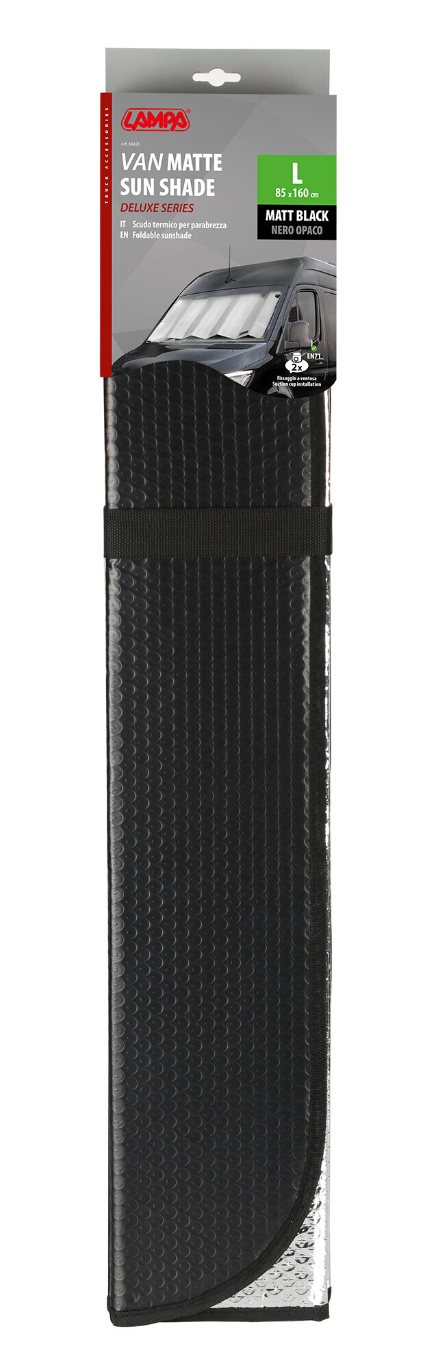 Scudo termico per parabrezza furgoni - Nero opaco - L - 85x160 cm - immagine 6