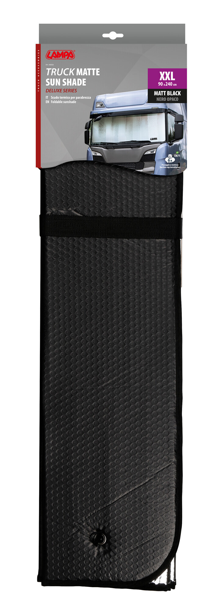 Scudo termico per parabrezza camion - Nero opaco - XXL - 90x240 cm - immagine 6