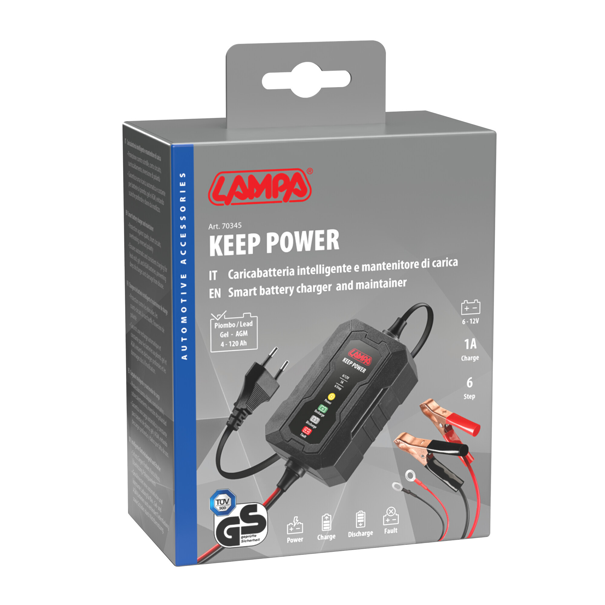 Keep Power, caricabatteria intelligente e mantenitore di carica, 6/12V - immagine 5