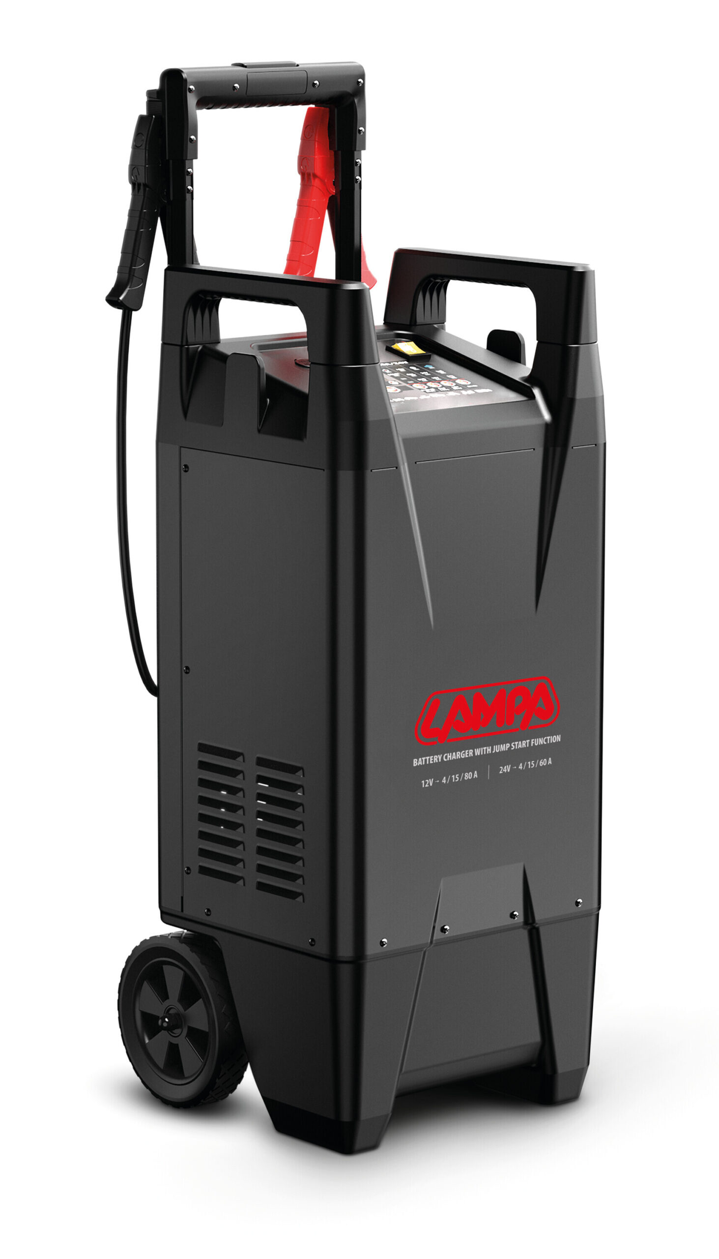 Caricabatterie professionale a carrello con funzione avviamento, 12/24V