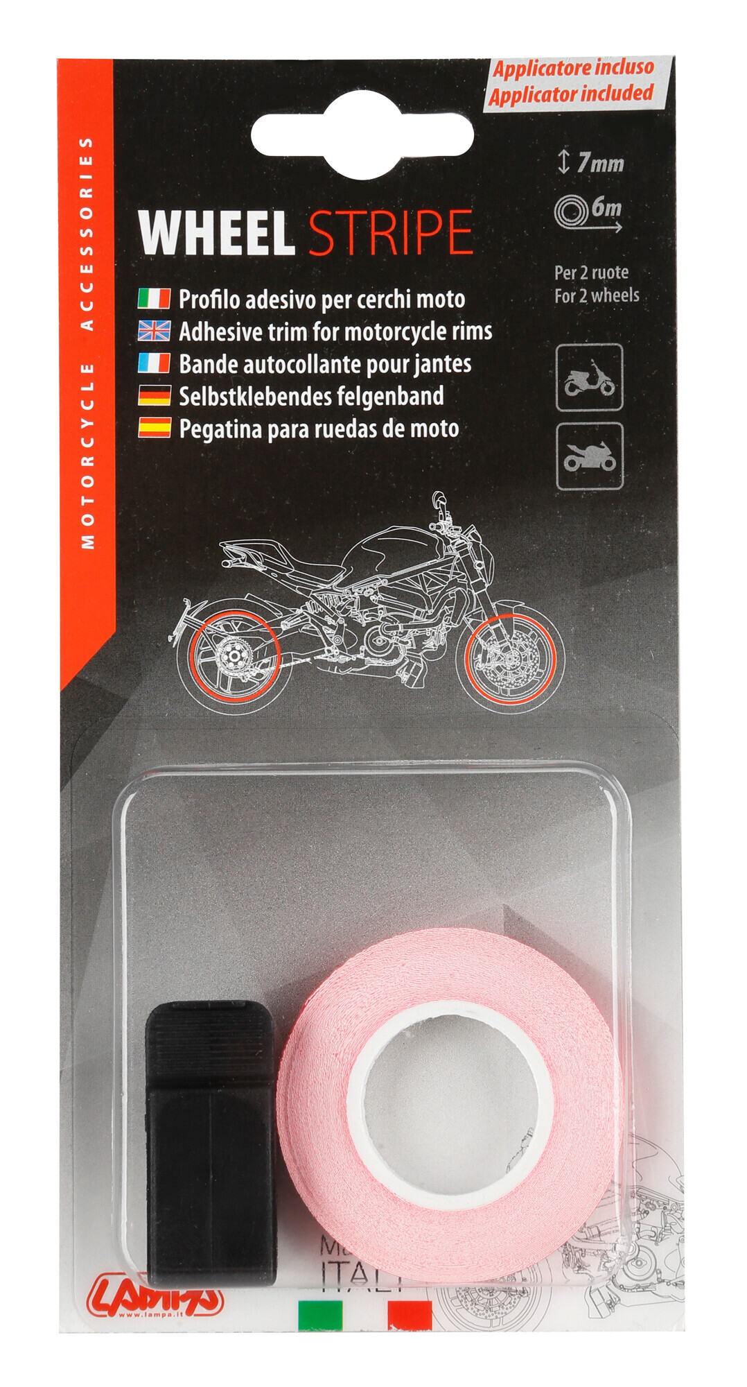 Wheel Stripe Racing, profilo adesivo per cerchi ruota - Fucsia - immagine 2