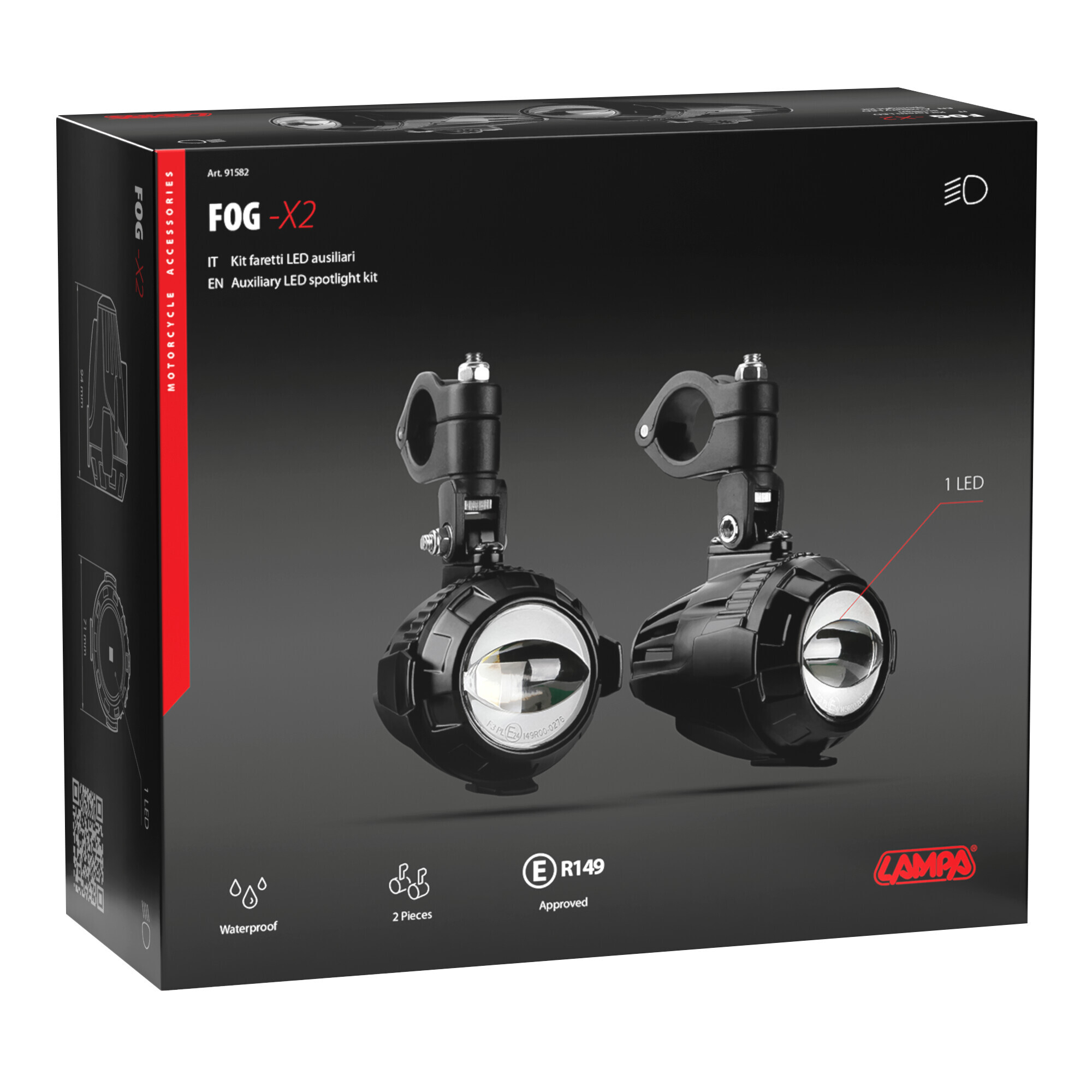 Fog-X2, kit faretti ausiliari fendinebbia a Led - 12V - 11W - immagine 9