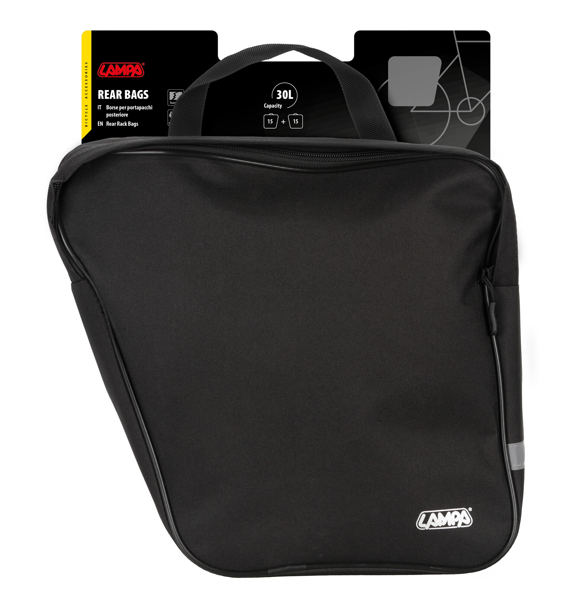 Rear Bags, coppia borse per portapacchi posteriore - 8,5+8,5 L - Nero - immagine 8