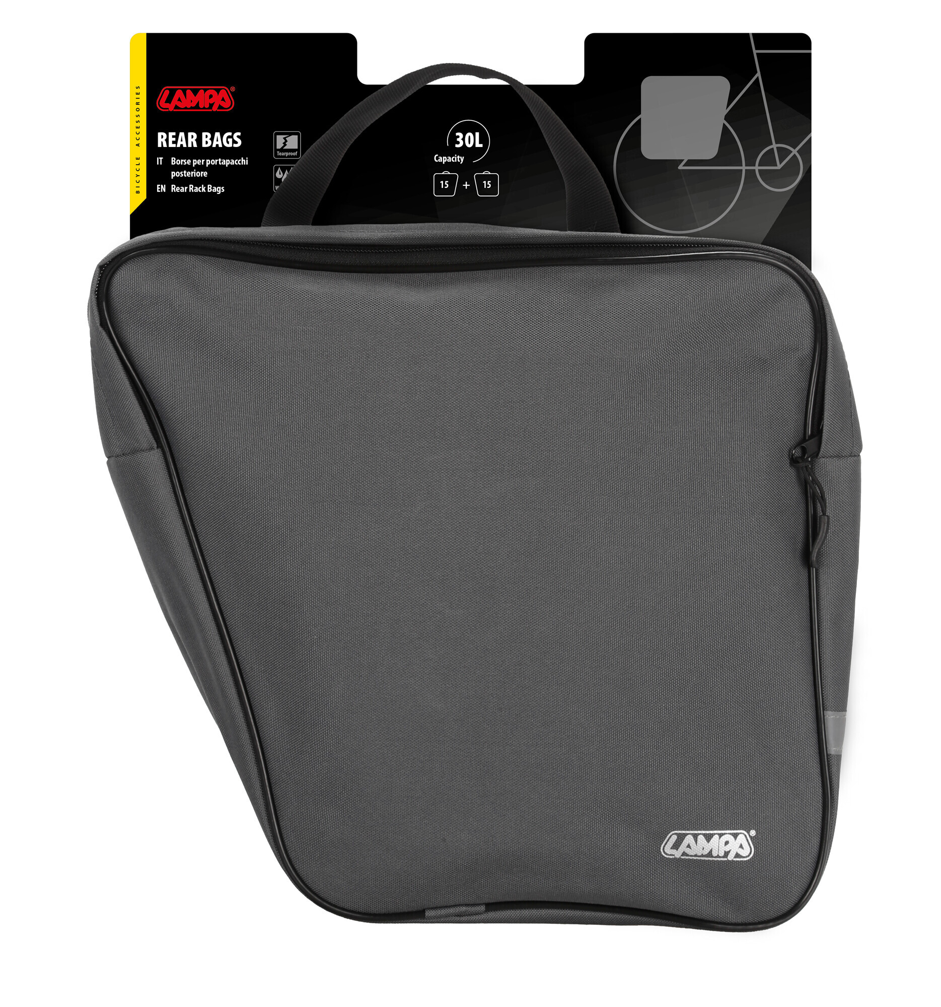 Rear Bags, coppia borse per portapacchi posteriore - 8,5+8,5 L - Antracite - immagine 15