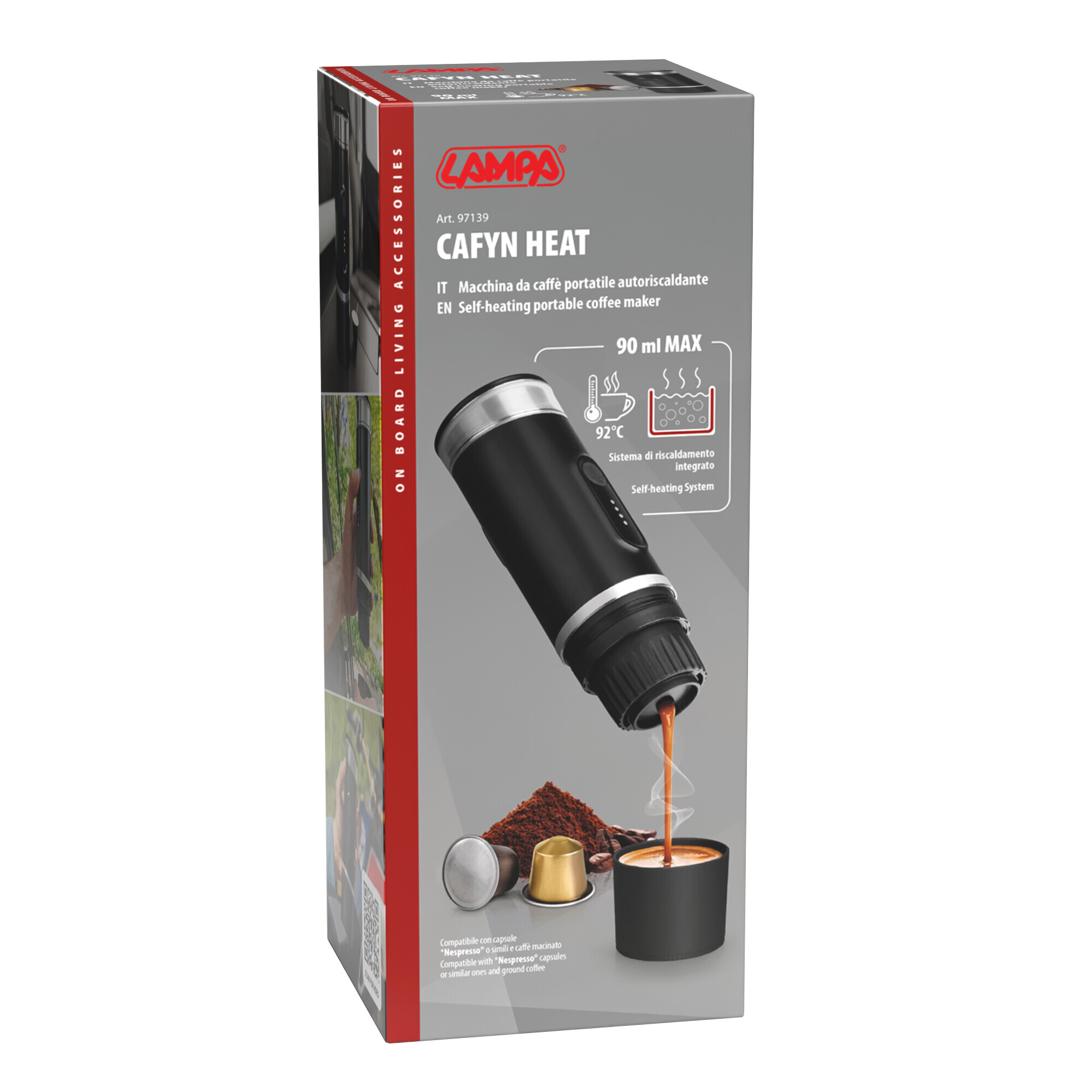 Cafyn Heat, macchina da caffè portatile con funzione riscaldamento acqua - immagine 9