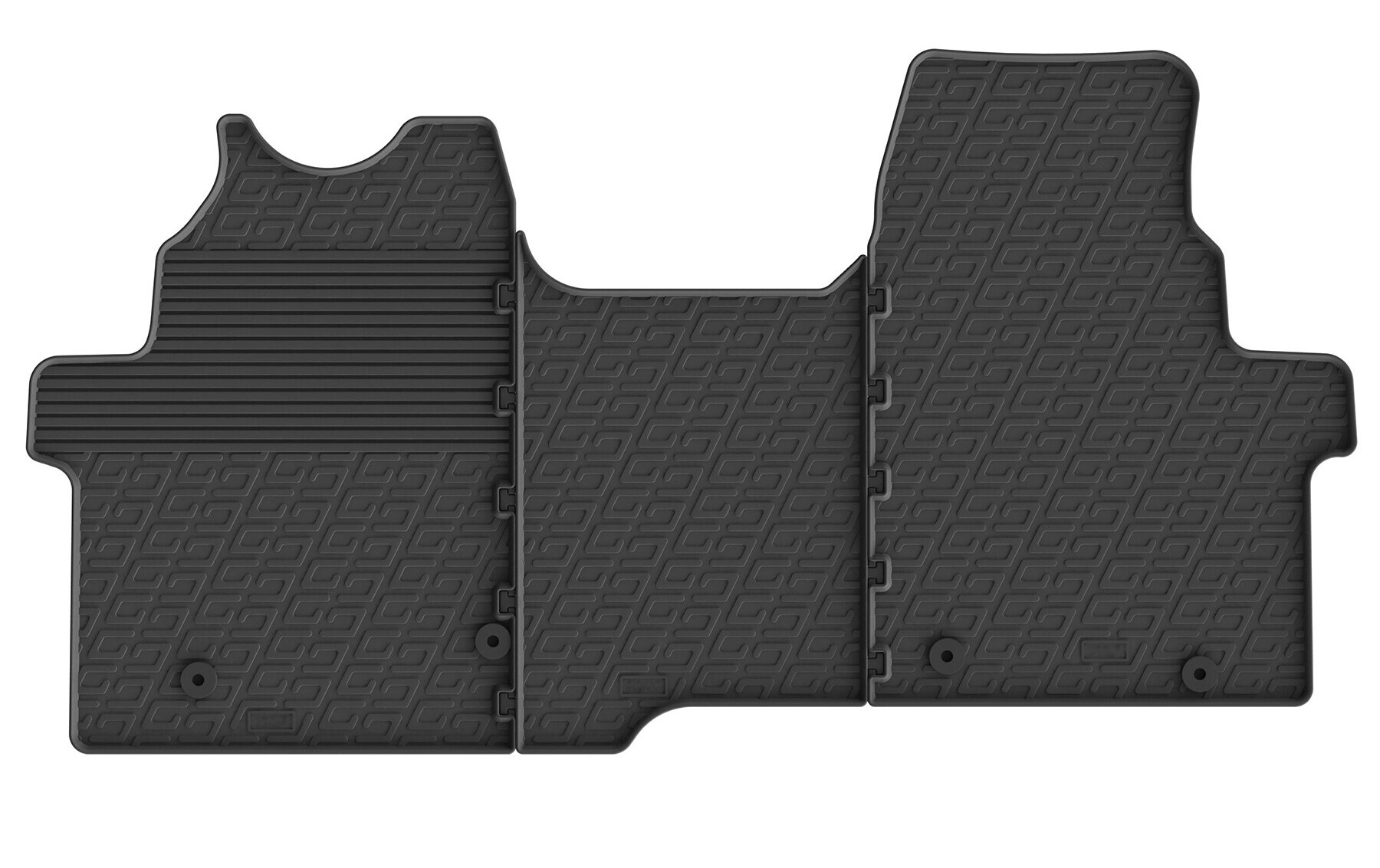 Set tappeti su misura in gomma - compatibile per Ford Transit Custom (09/23>) manuale, con panca