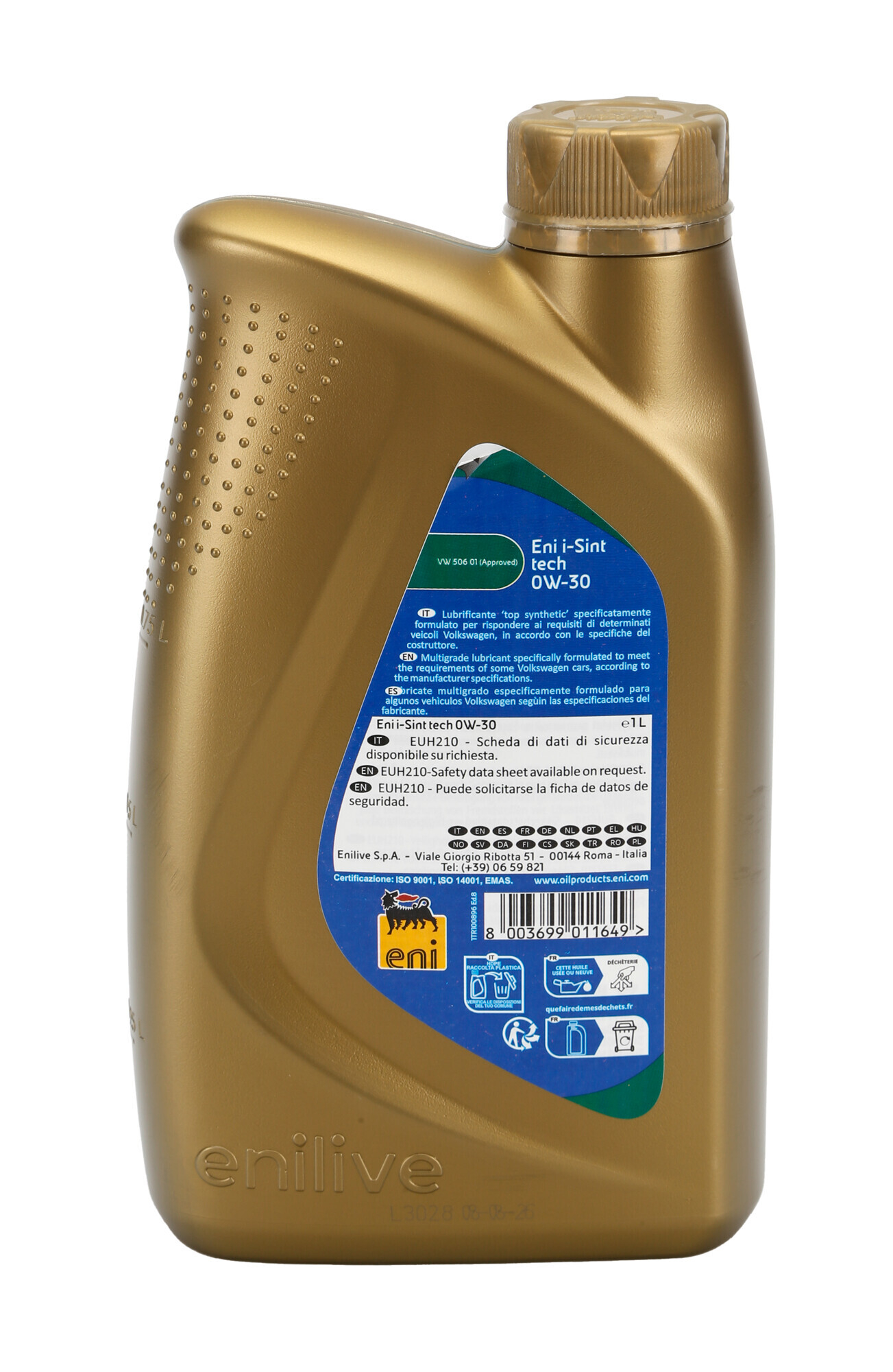 Eni i-Sint tech 0W-30, olio motore auto - 1 L - immagine 2