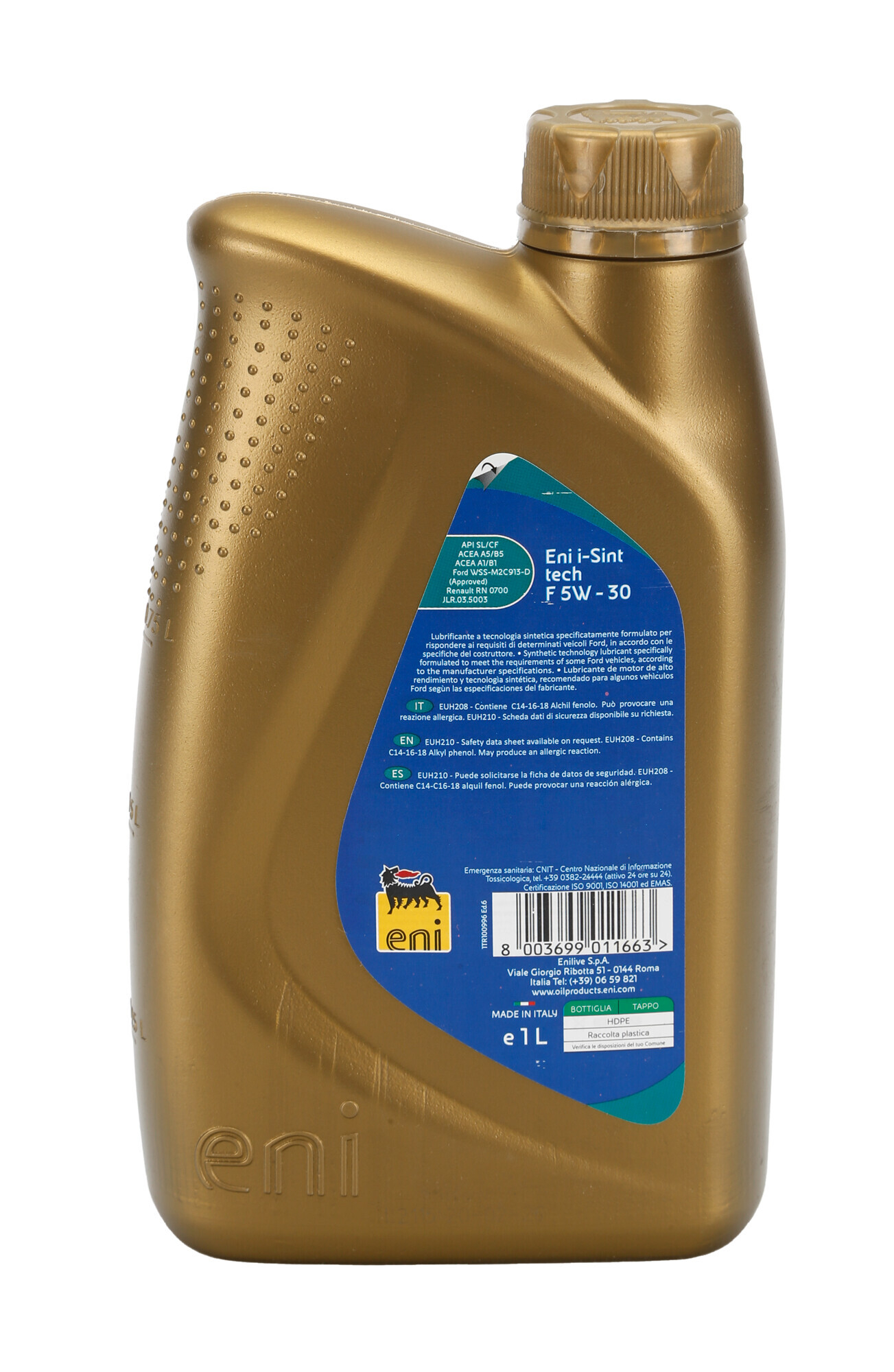 Eni i-Sint tech F 5W-30, olio motore auto - 1 L - immagine 2