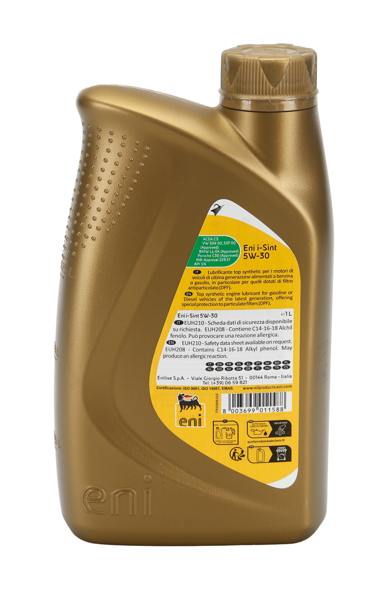 Eni i-Sint 5W-30, olio motore auto - 1 L - immagine 2
