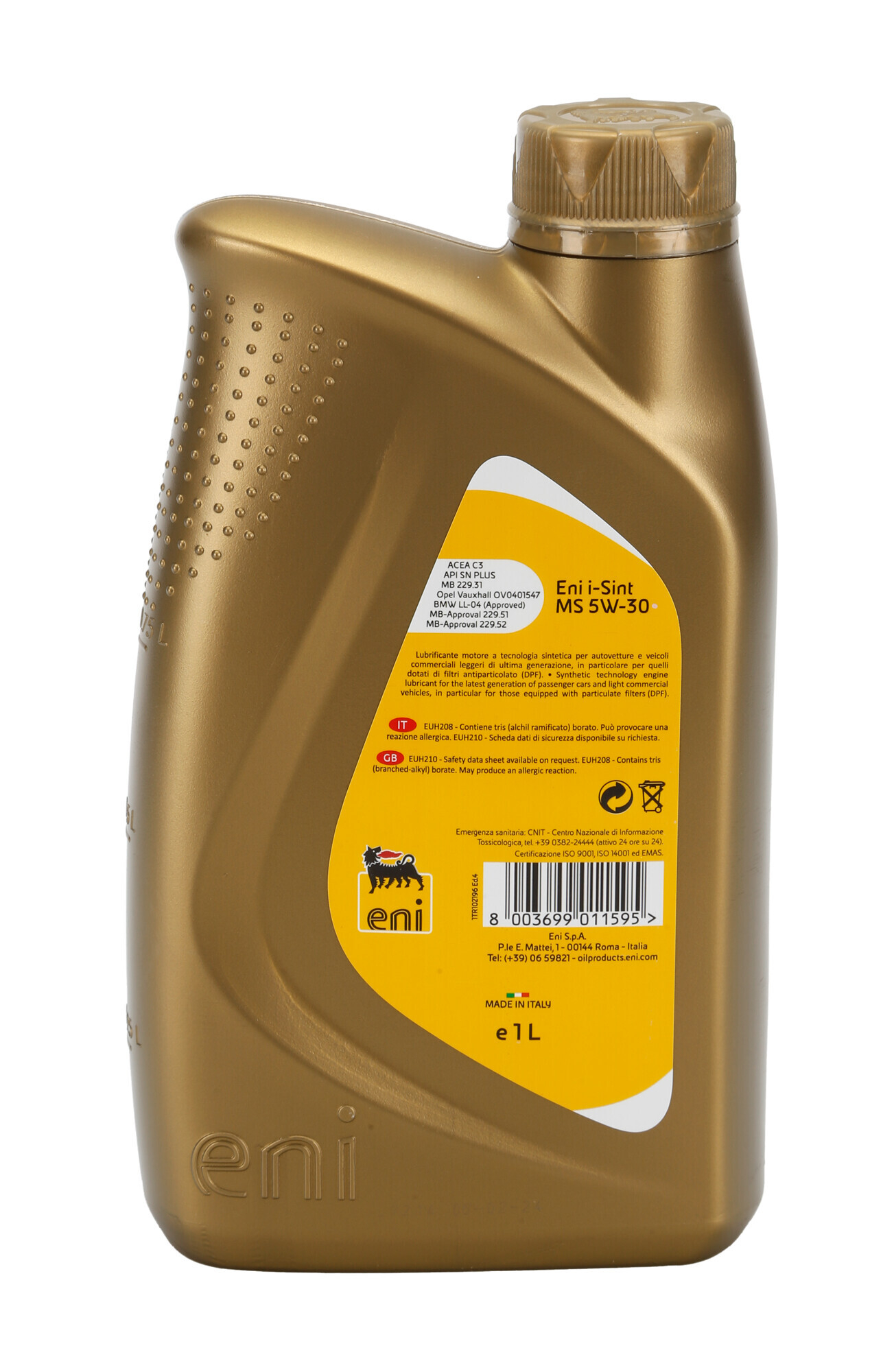 Eni i-Sint MS 5W-30, olio motore auto - 1 L - immagine 2