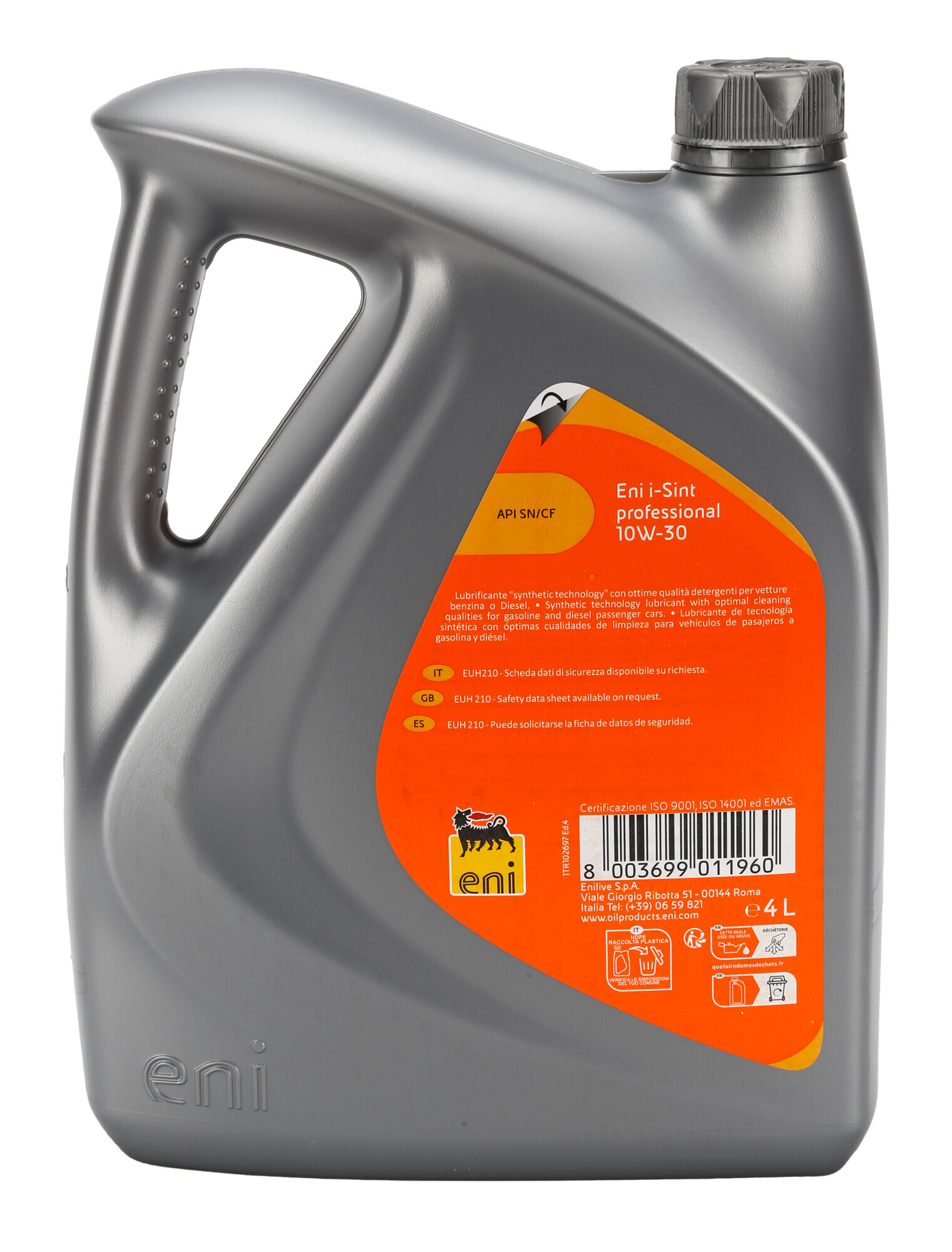 Eni i-Sint professional 10W-30, olio motore auto - 4 L - immagine 2