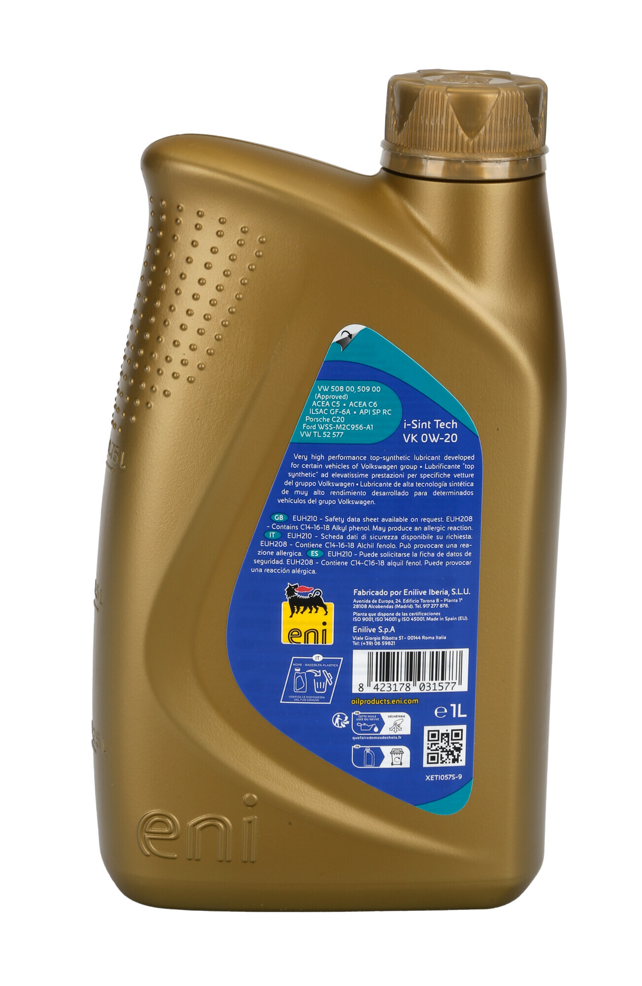 Eni i-Sint tech VK 0W-20, olio motore auto - 1 L - immagine 2