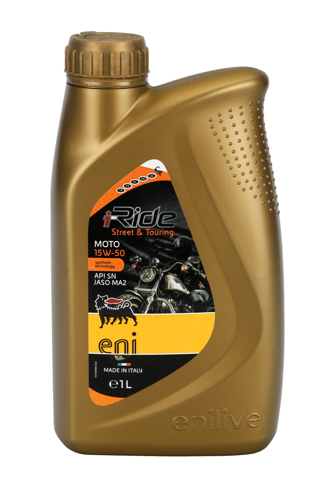 Eni i-Ride moto 15W-50, olio motore 4 tempi per moto - 1 L
