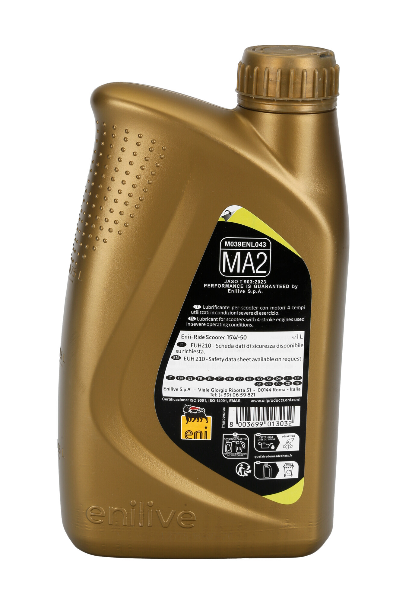 Eni i-Ride scooter 15W-50, olio motore 4 tempi per scooter - 1 L - immagine 2