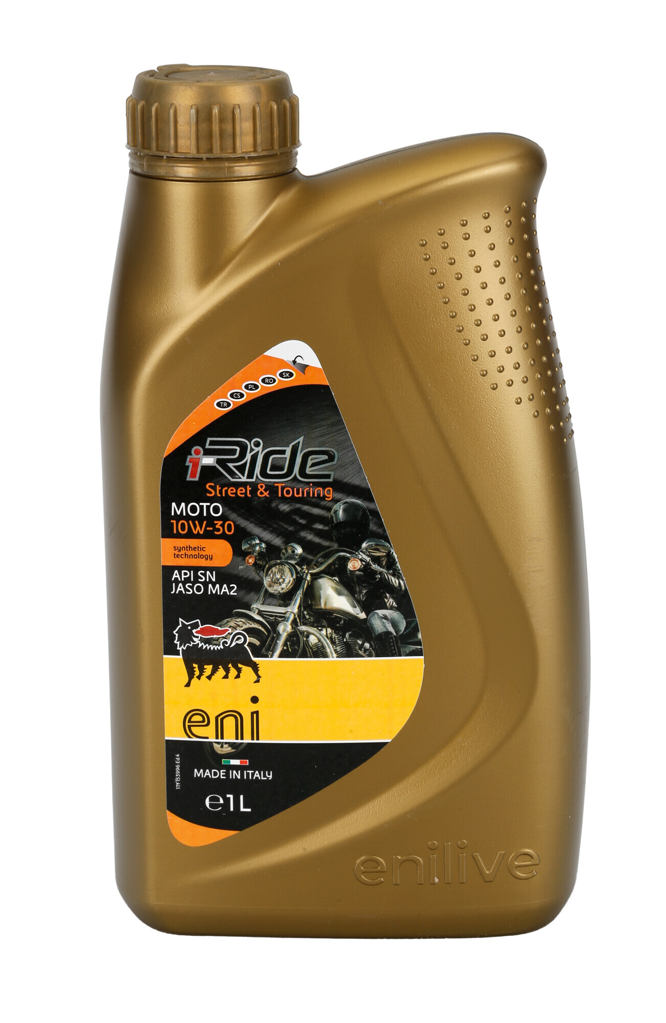 Eni i-Ride moto 10W-30, olio motore 4 tempi per moto - 1 L