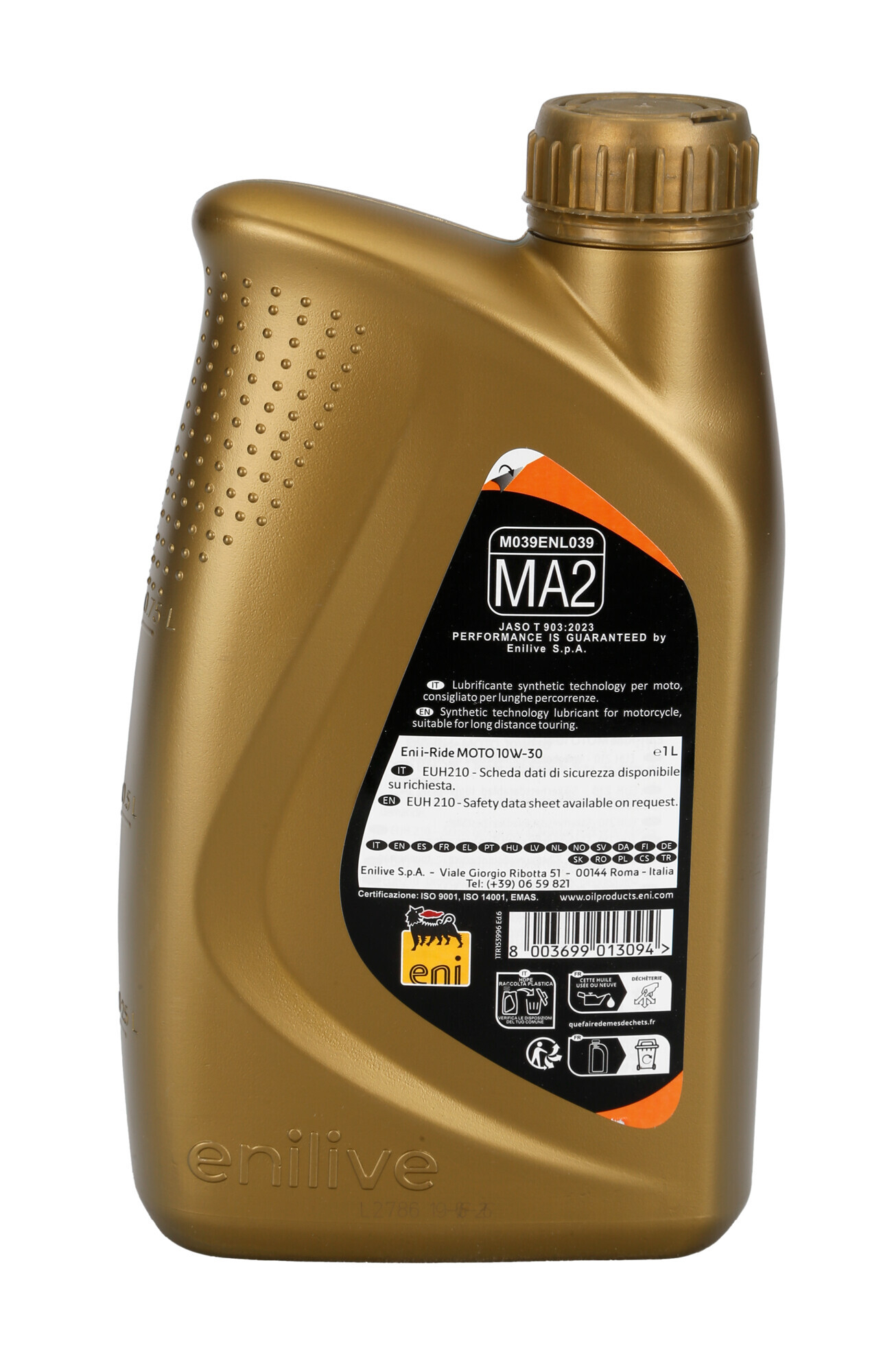 Eni i-Ride moto 10W-30, olio motore 4 tempi per moto - 1 L - immagine 2