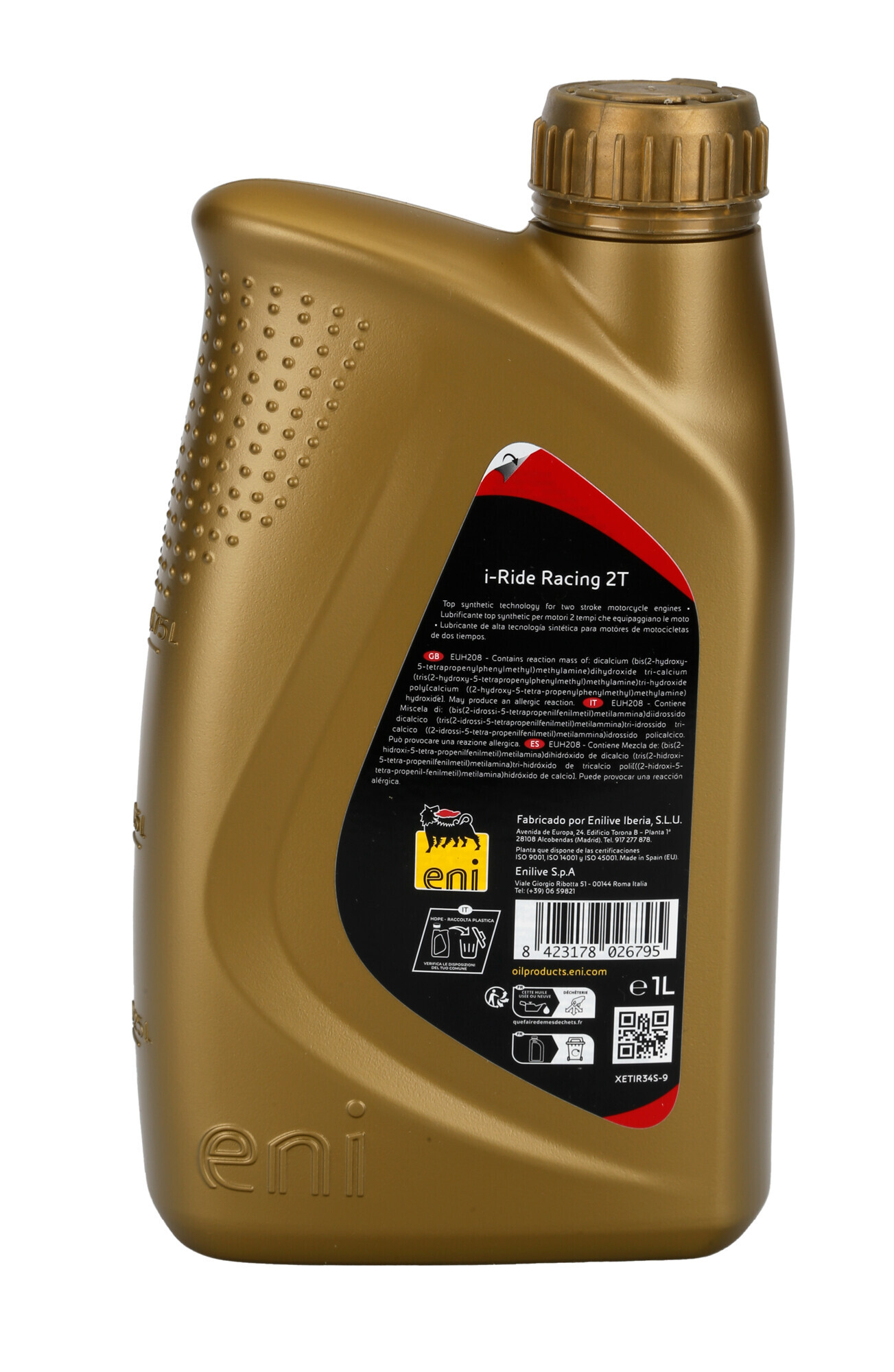 Eni i-Ride racing 2T, olio motore 2 tempi per moto - 1 L - immagine 2