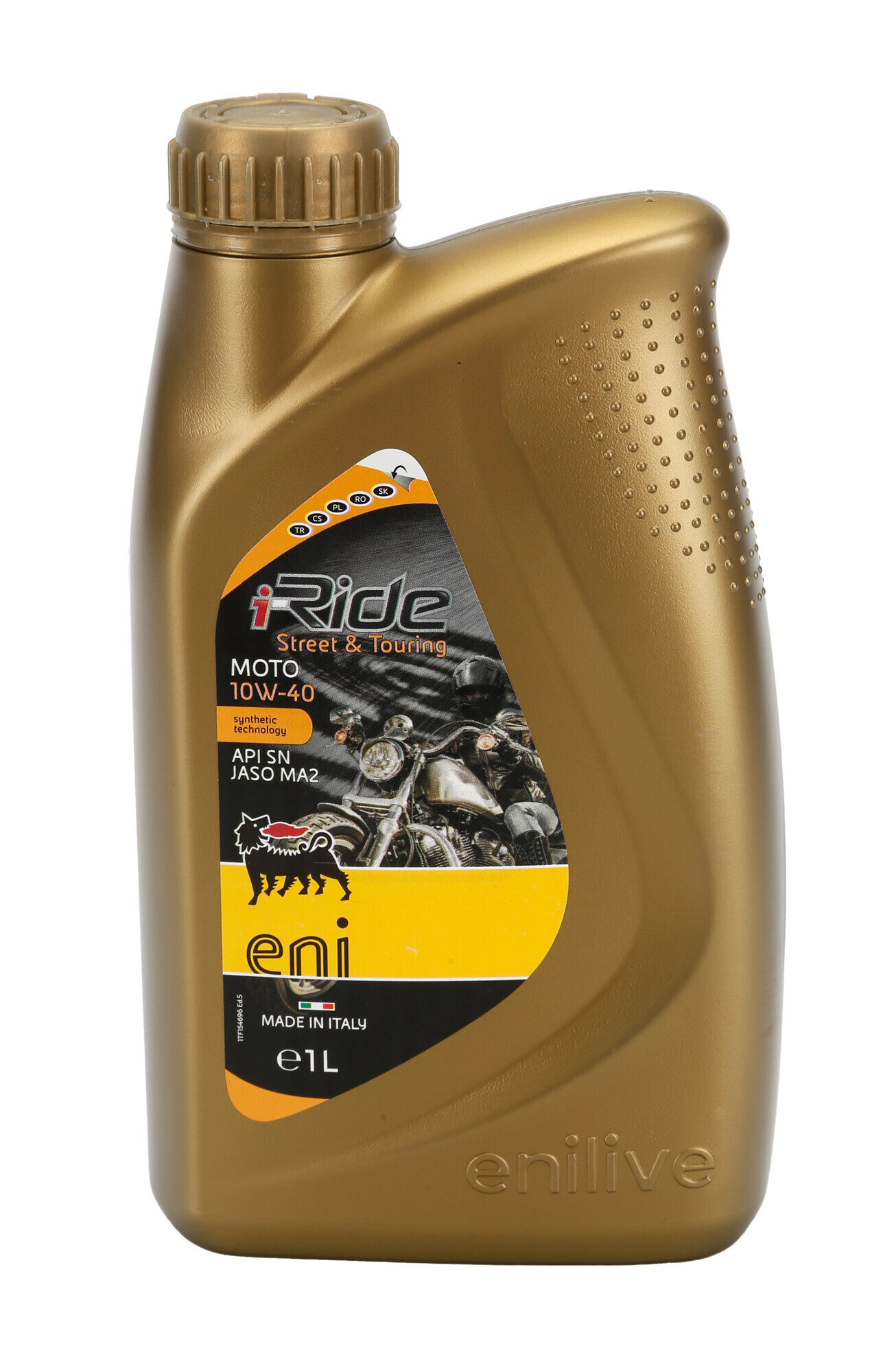 Eni i-Ride moto 10W-40, olio motore 4 tempi per moto - 1 L