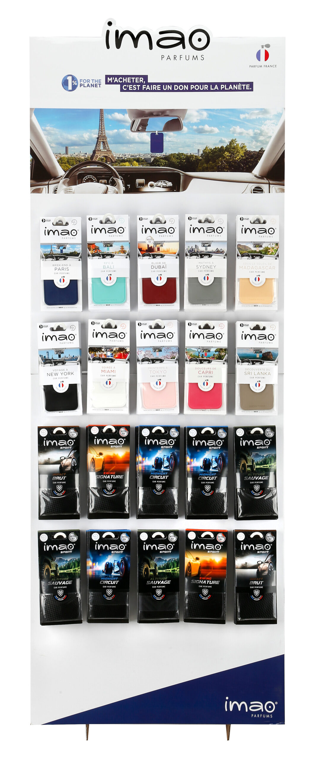 Imao, display da pavimento per 200 cards - 50x135x35 cm
