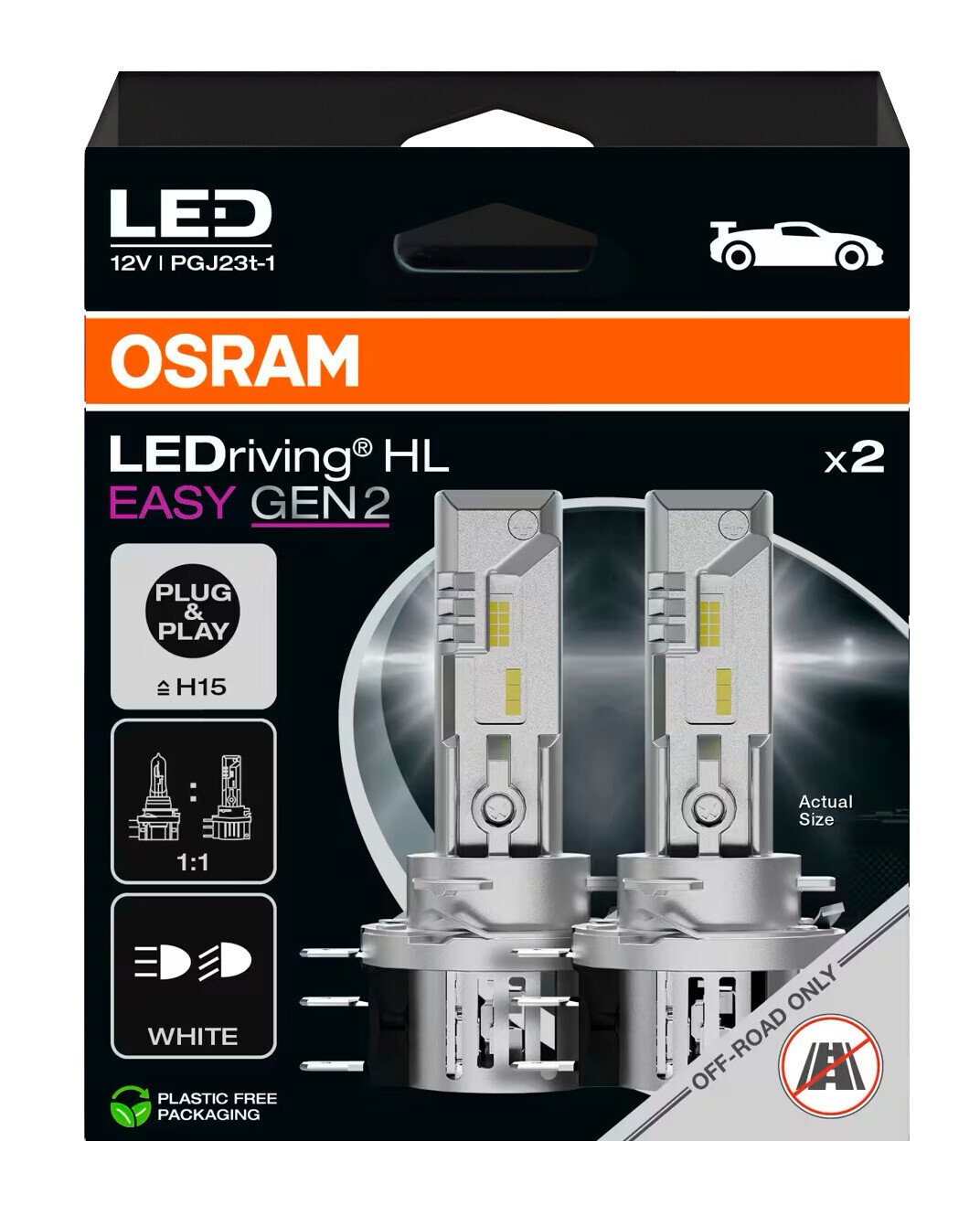12V LEDriving HL Easy Gen2 - (H15) - 23/3W - PGJ23t-1 - 2 pz - Scatola - immagine 2