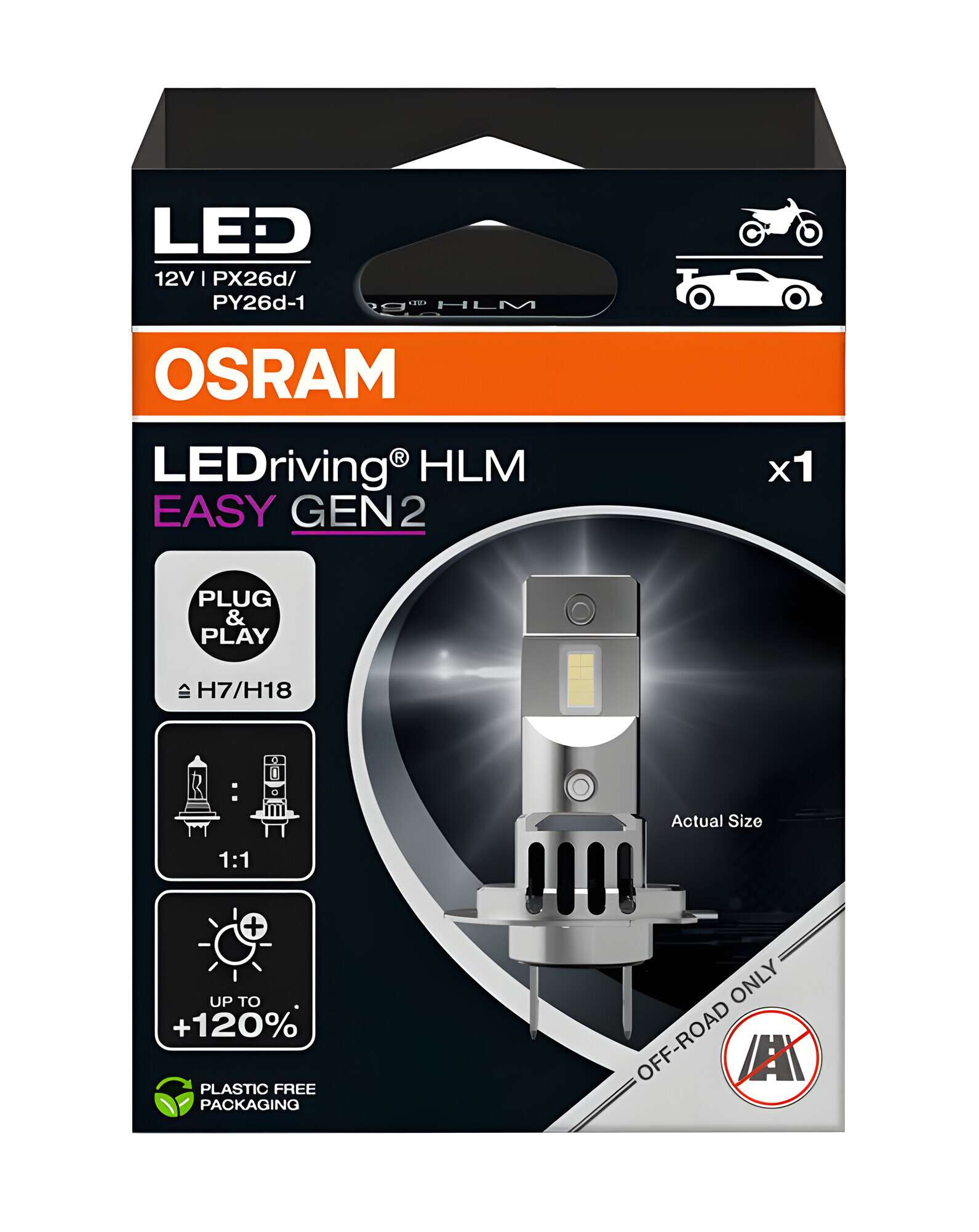 12V LEDriving HL Easy Gen2 - (H7-H18) - 16W - PX26d / PY26d-1 - 1 pz - Scatola - immagine 2