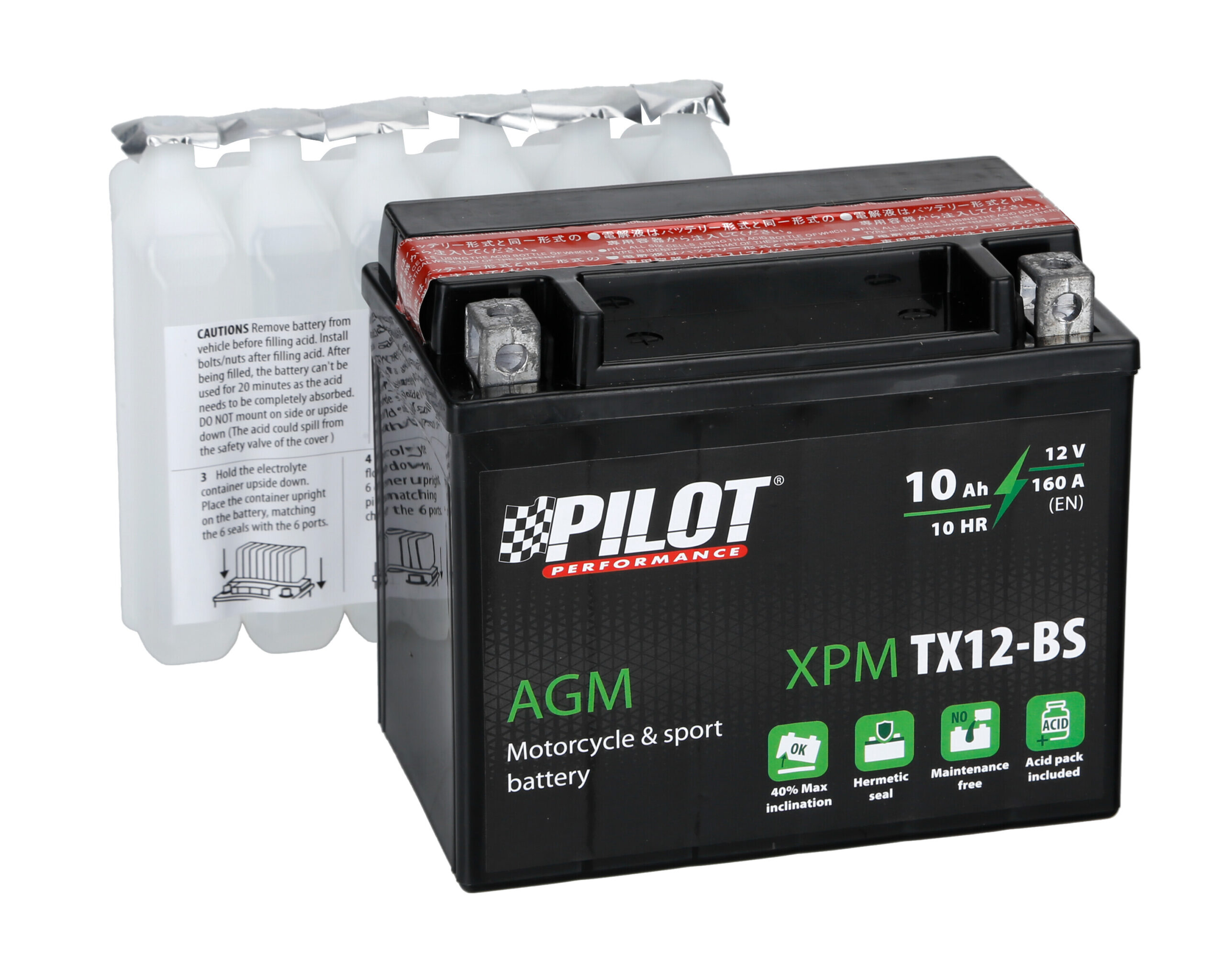 Batteria 12V - Pilot AGM - 10 Ah - 160 A