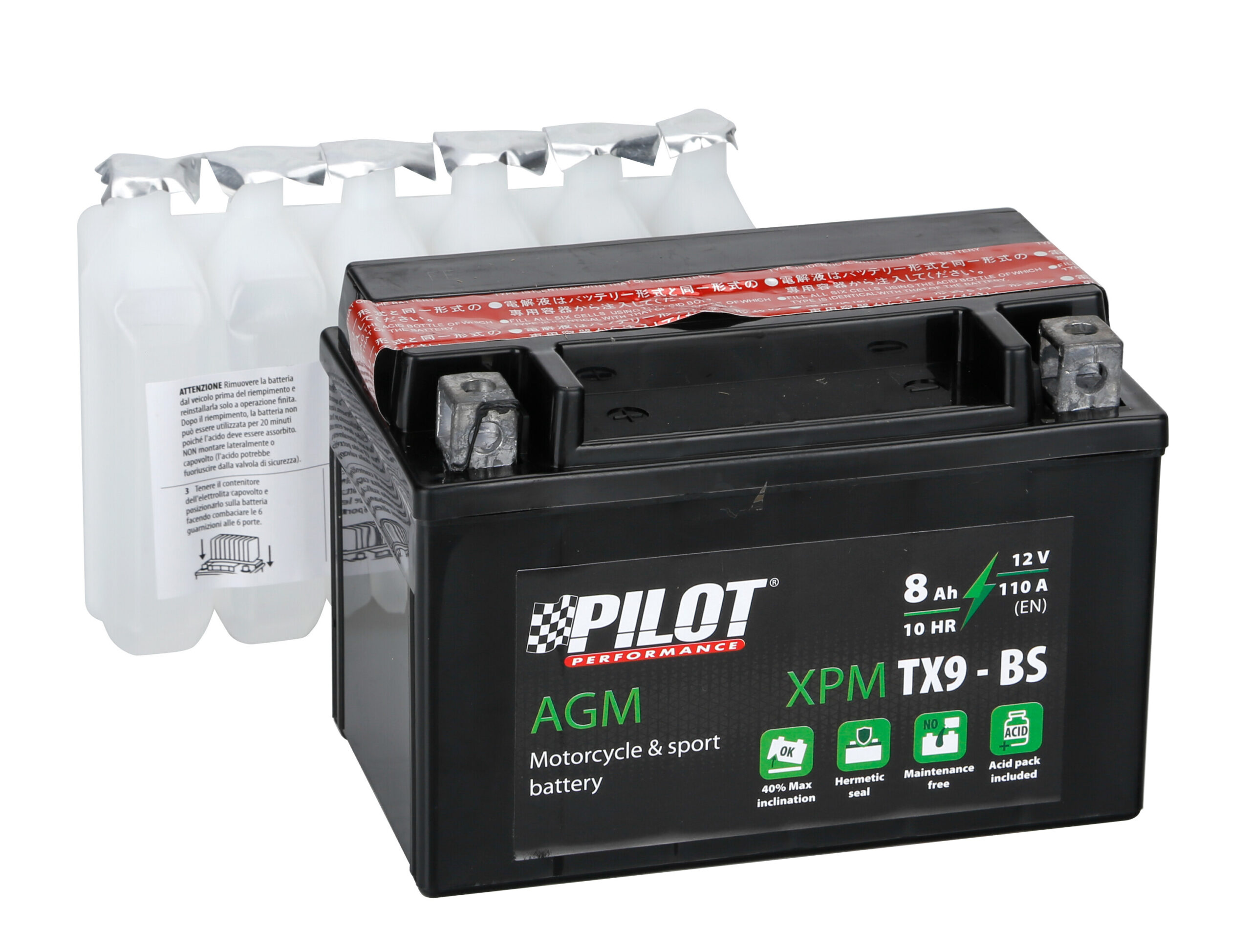 Batteria 12V - Pilot AGM - 8 Ah - 110 A