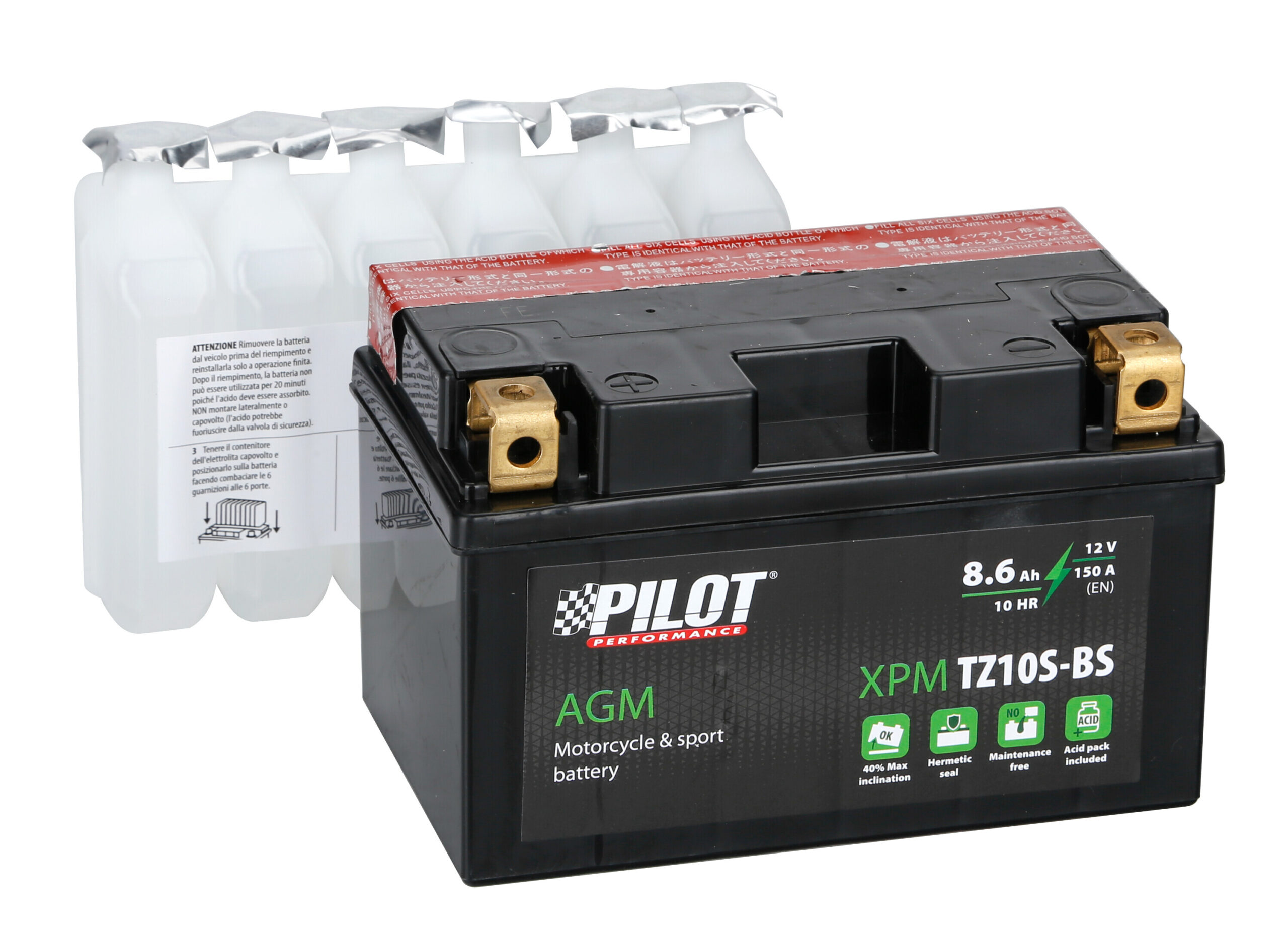Batteria 12V - Pilot AGM - 8,6 Ah - 150 A