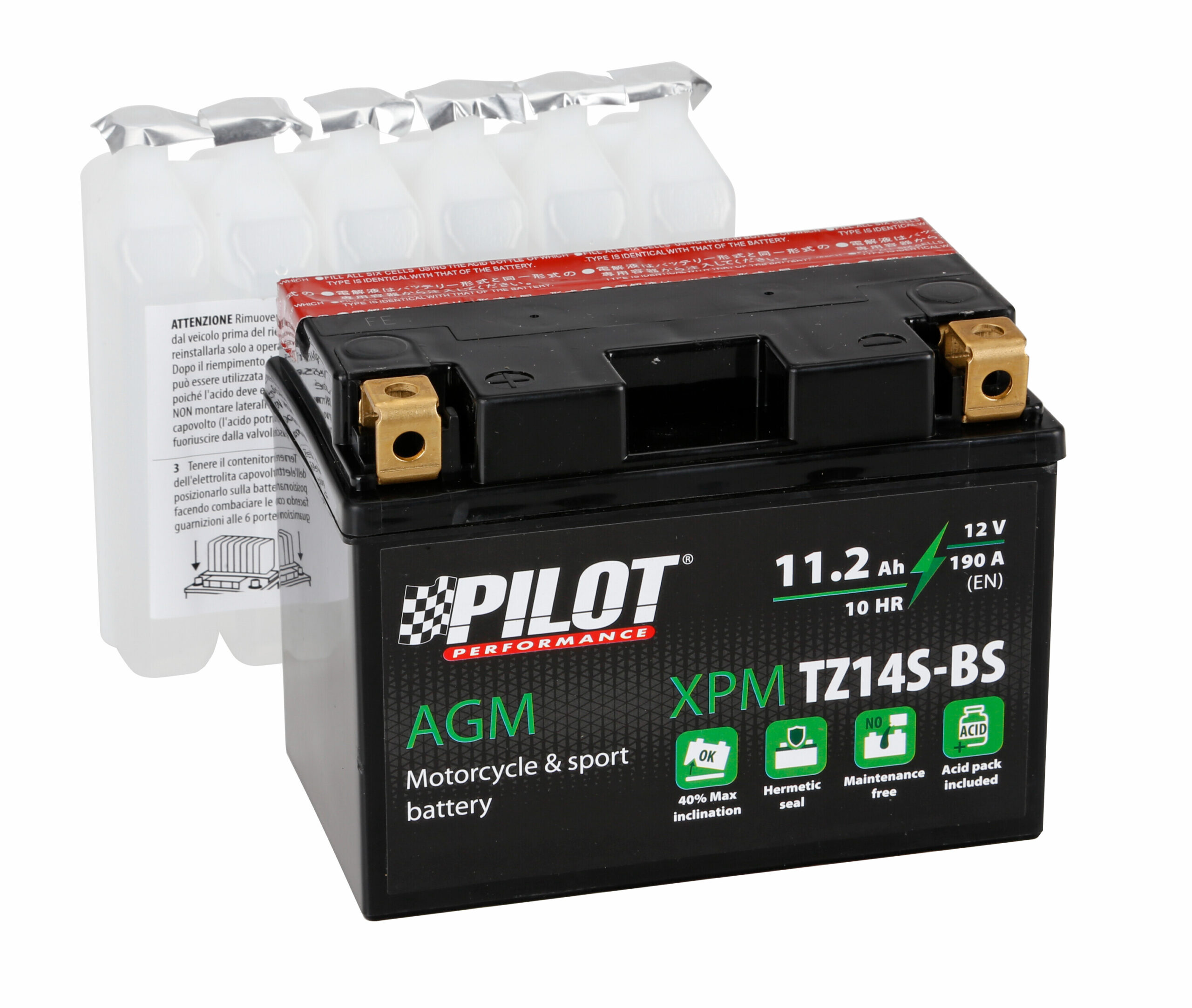 Batteria 12V - Pilot AGM - 11,2 Ah - 190 A
