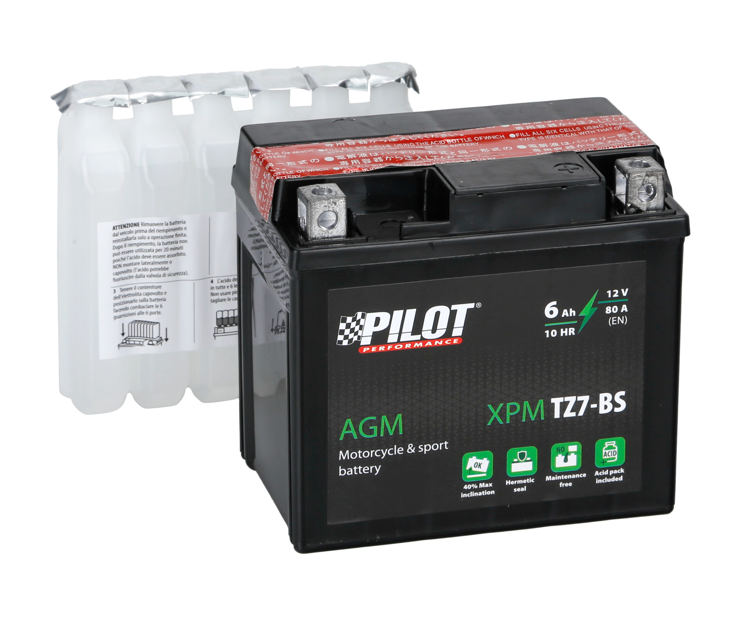Batteria 12V - Pilot AGM - 6 Ah - 80 A