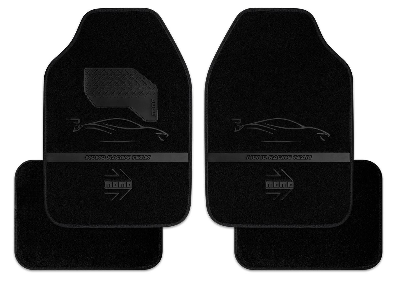 Set 4 tappeti in moquette Racing Black Edition