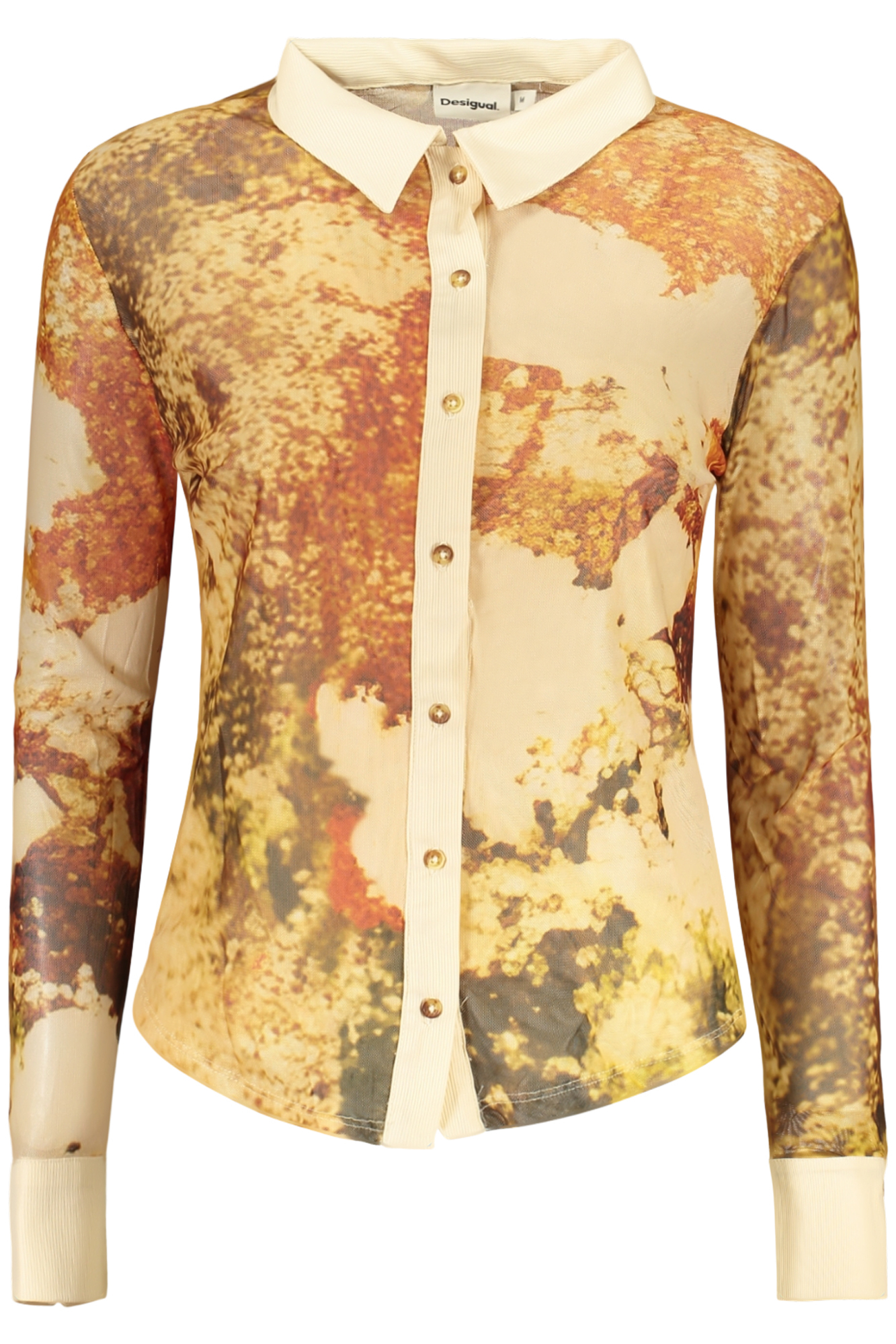 DESIGUAL CAMICIA MANICHE LUNGHE DONNA - Beige