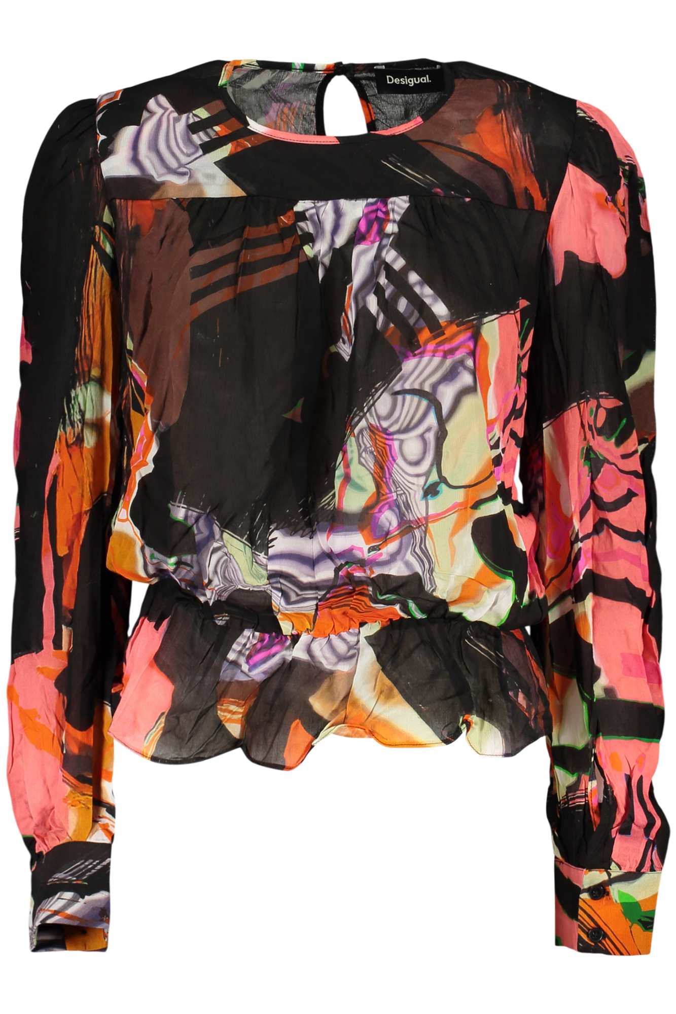 DESIGUAL CAMICIA MANICHE LUNGHE DONNA - Nero