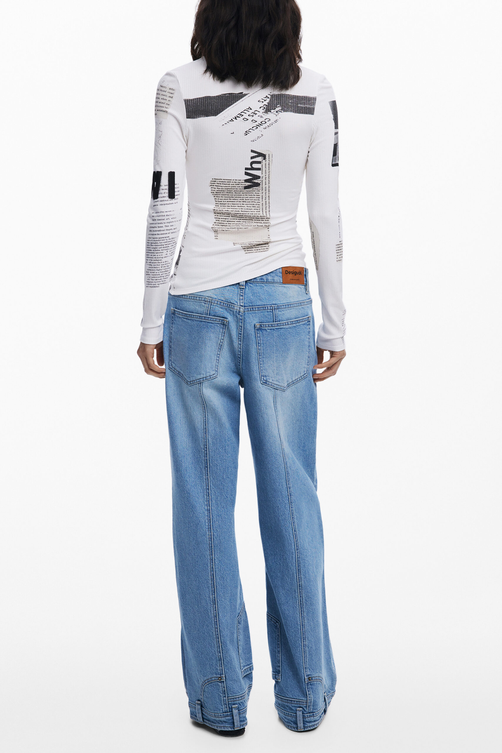 DESIGUAL T-SHIRT MANICHE LUNGHE DONNA - Bianco - immagine 2
