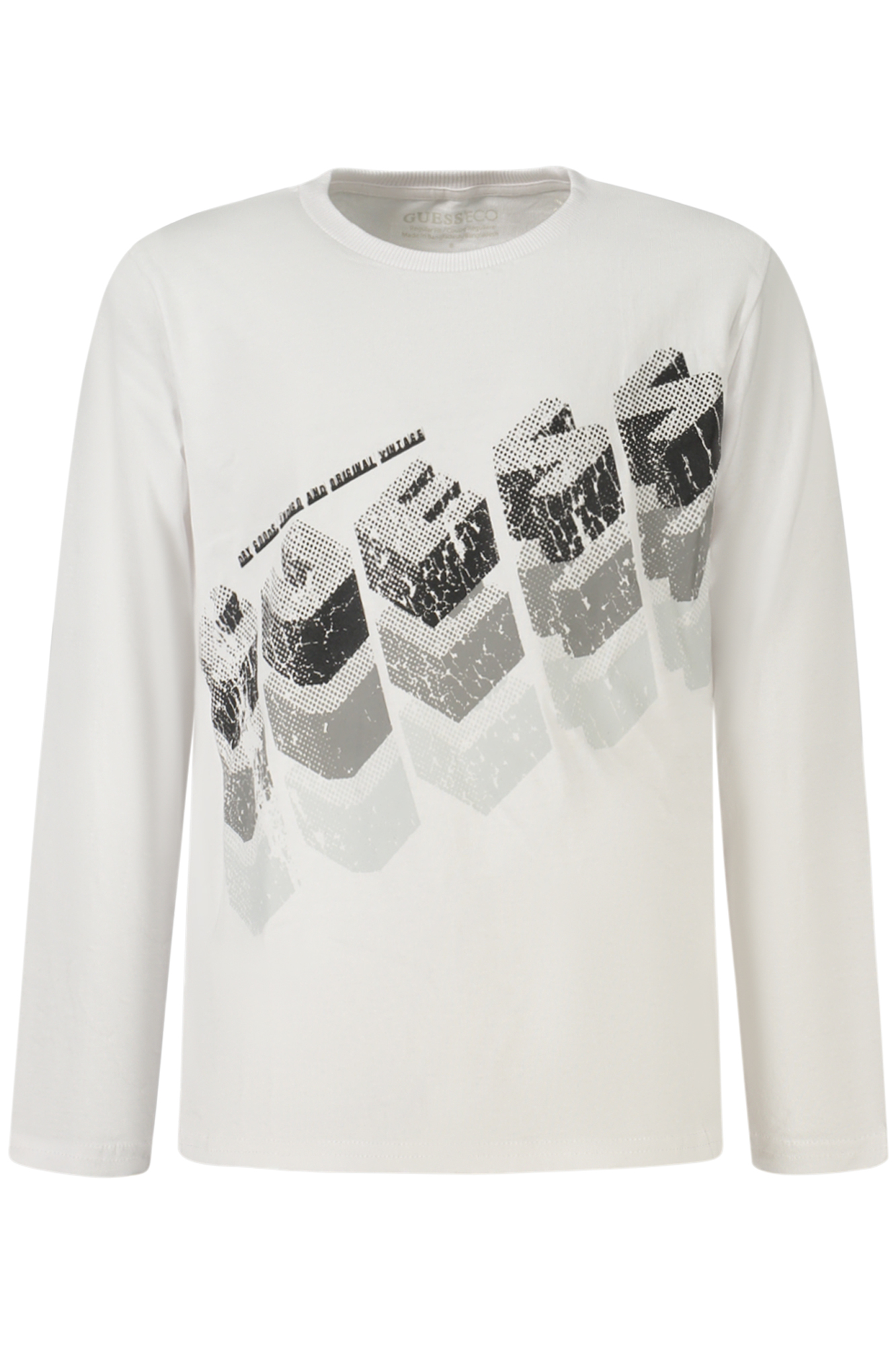 GUESS JEANS T-SHIRT MANICHE CORTE BAMBINO - Bianco