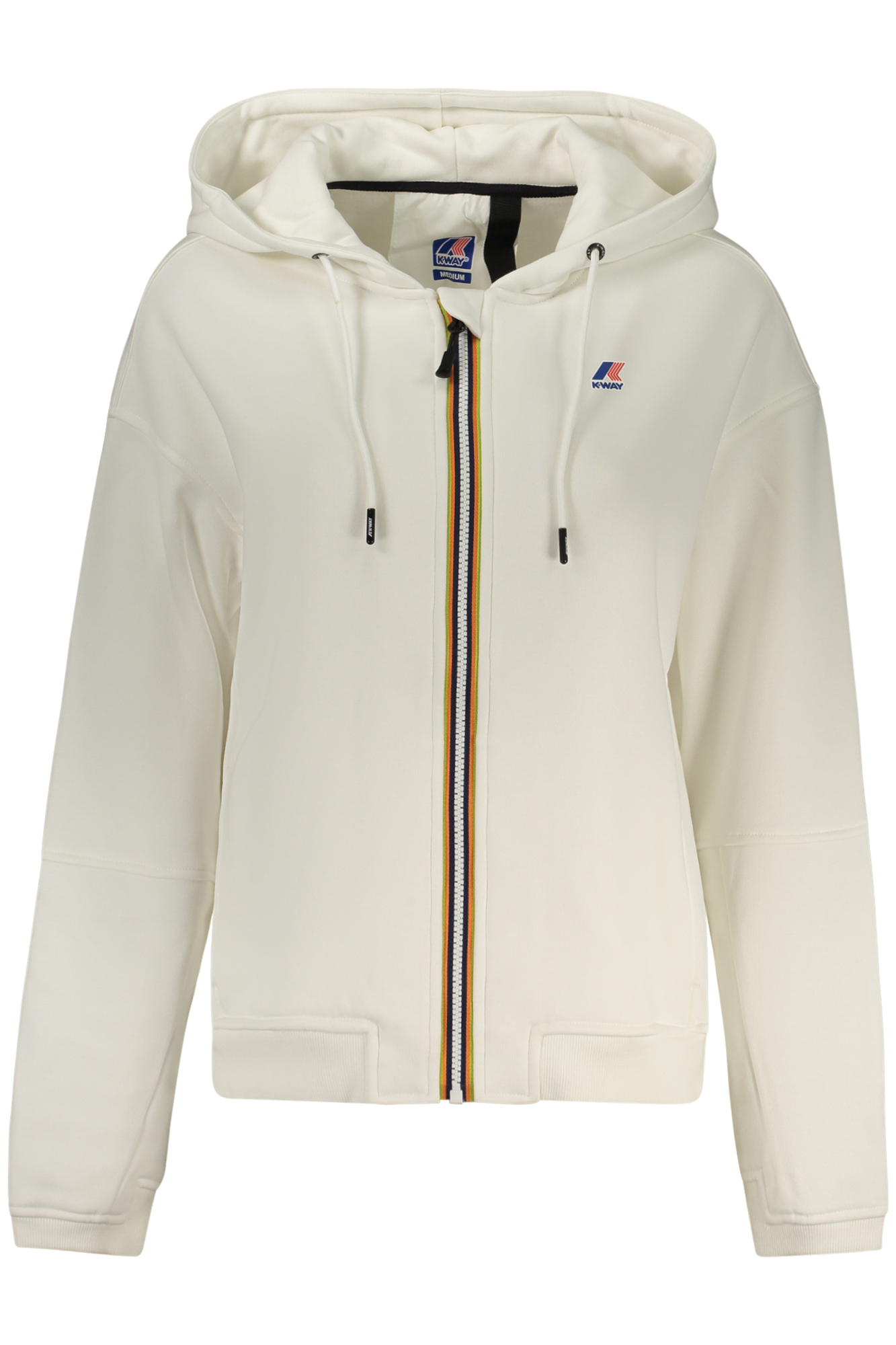 K-WAY FELPA CON ZIP DONNA - Bianco